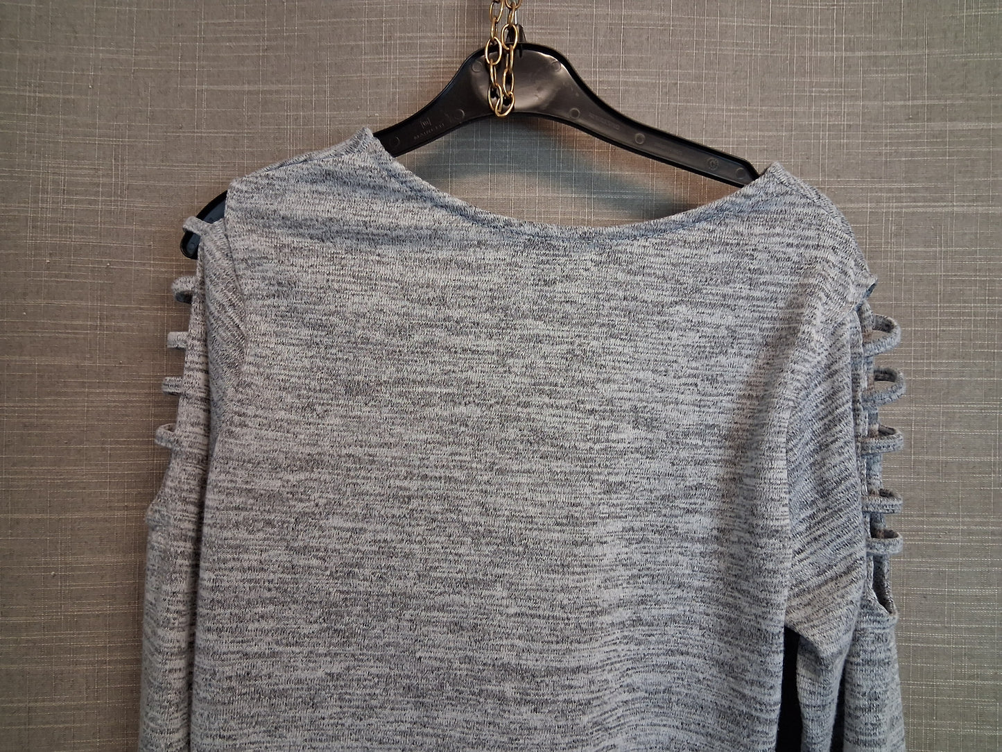 New Look Grey Crop Top Long Cut Out Sleeve Age 12-13 Years