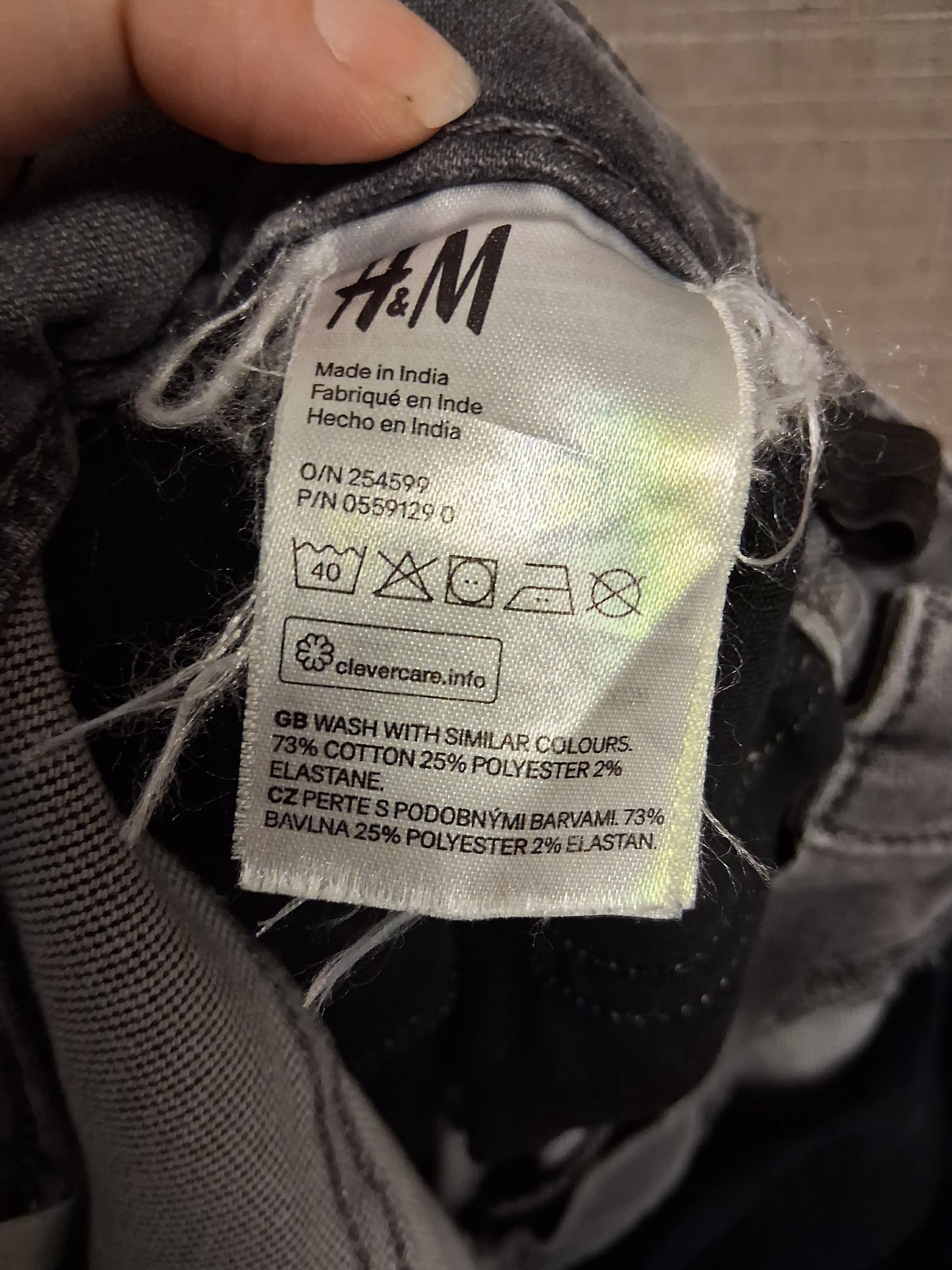 H&M Boys Super Soft Grey Denim Skinny Fit Jeans Age 13 -14 Years