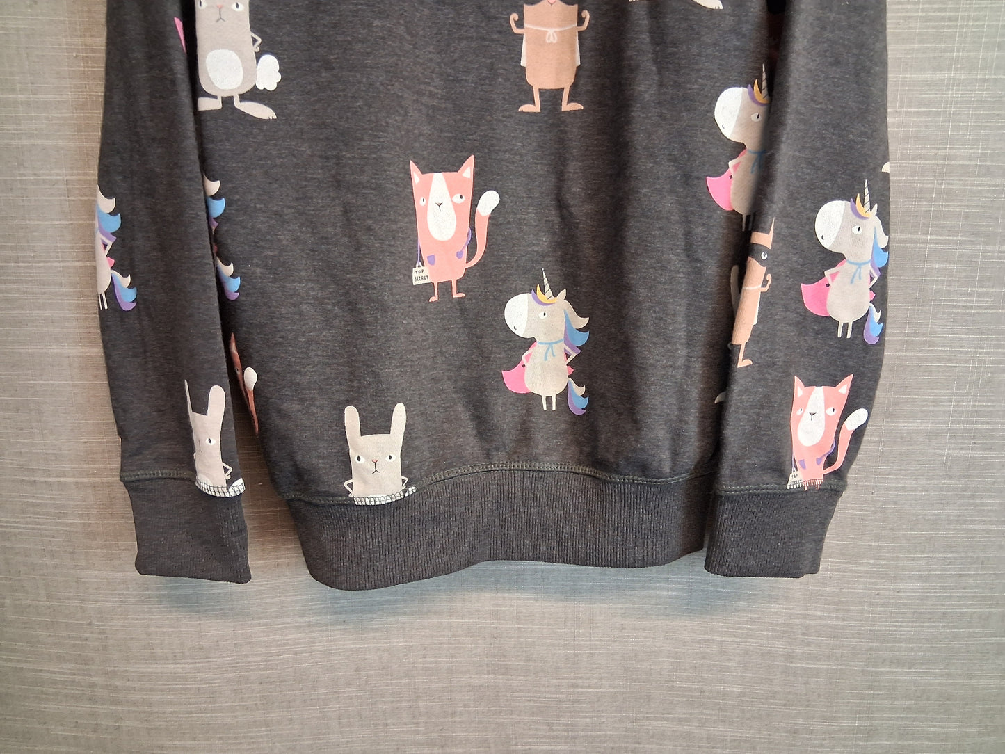 Next Girls Grey Animal Print Hoodie Age 12 Years