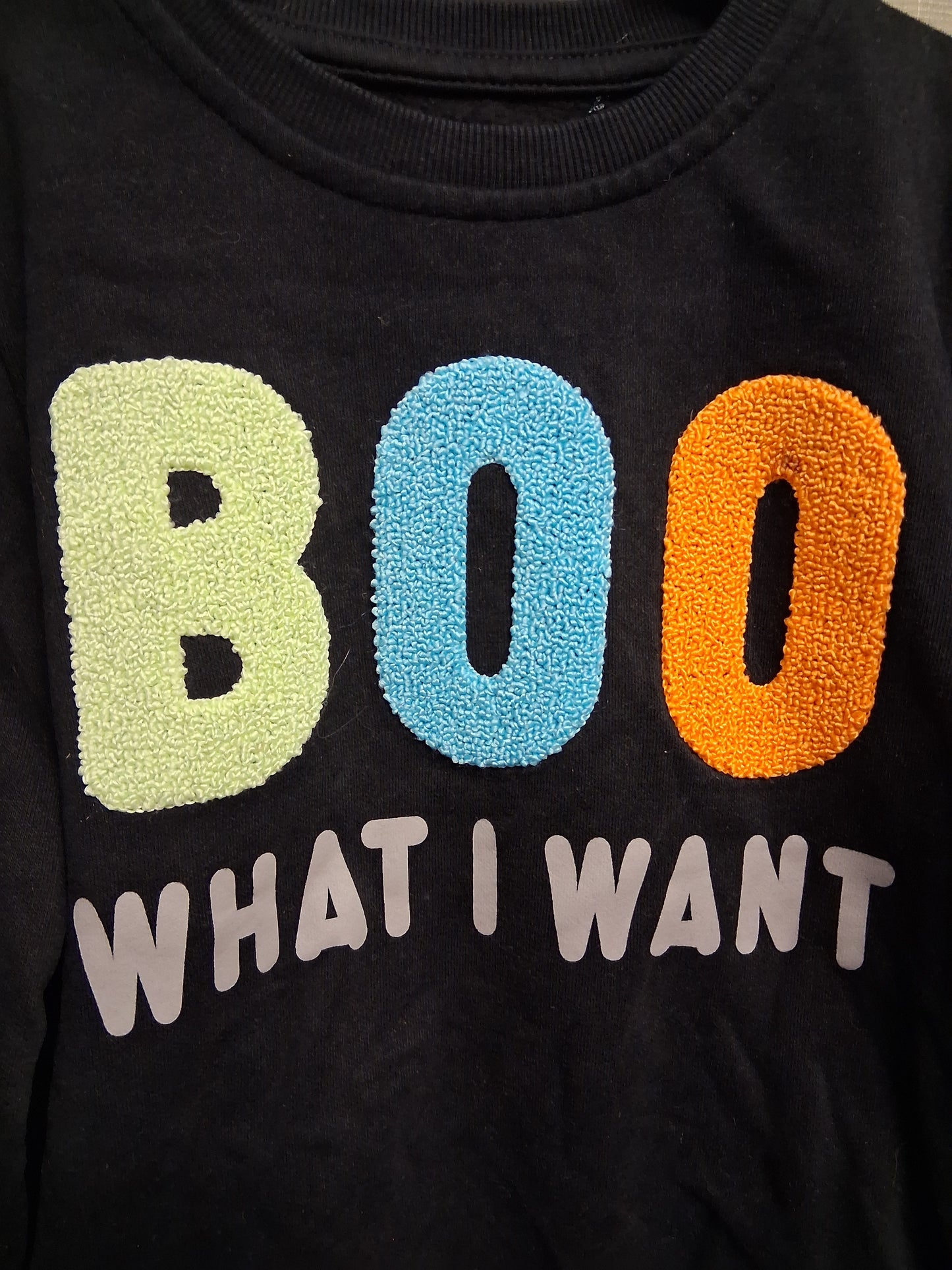 George Halloween Black 'Boo What I Want' Sweater Age 6-7 Years