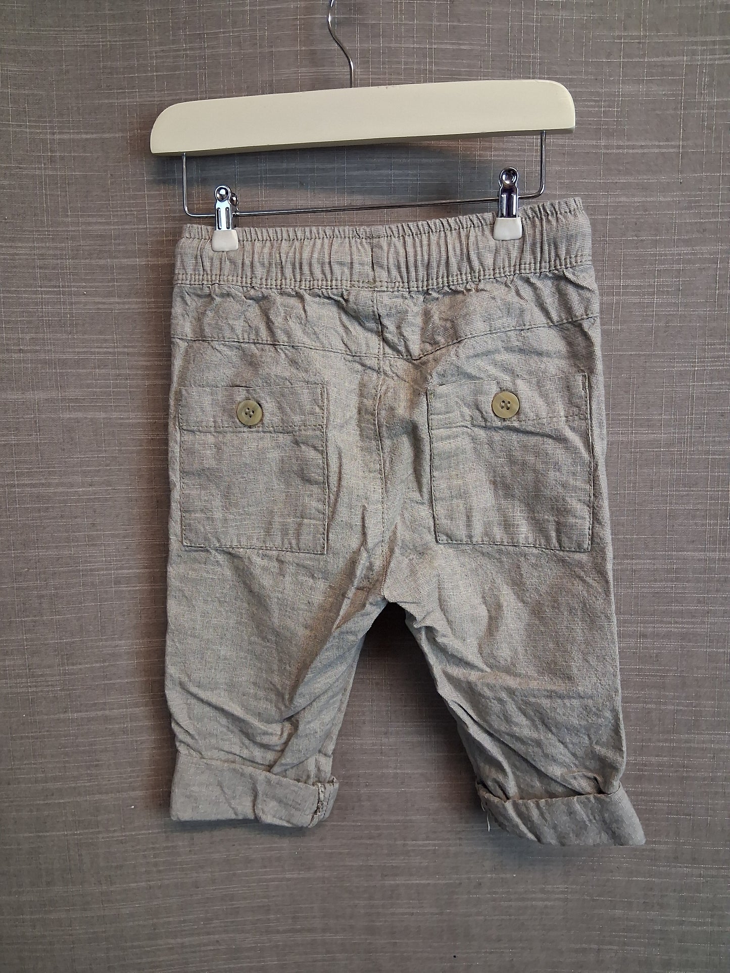 TU Boys Beige Bermuda Shorts Age 18-24 Months Linen Blend