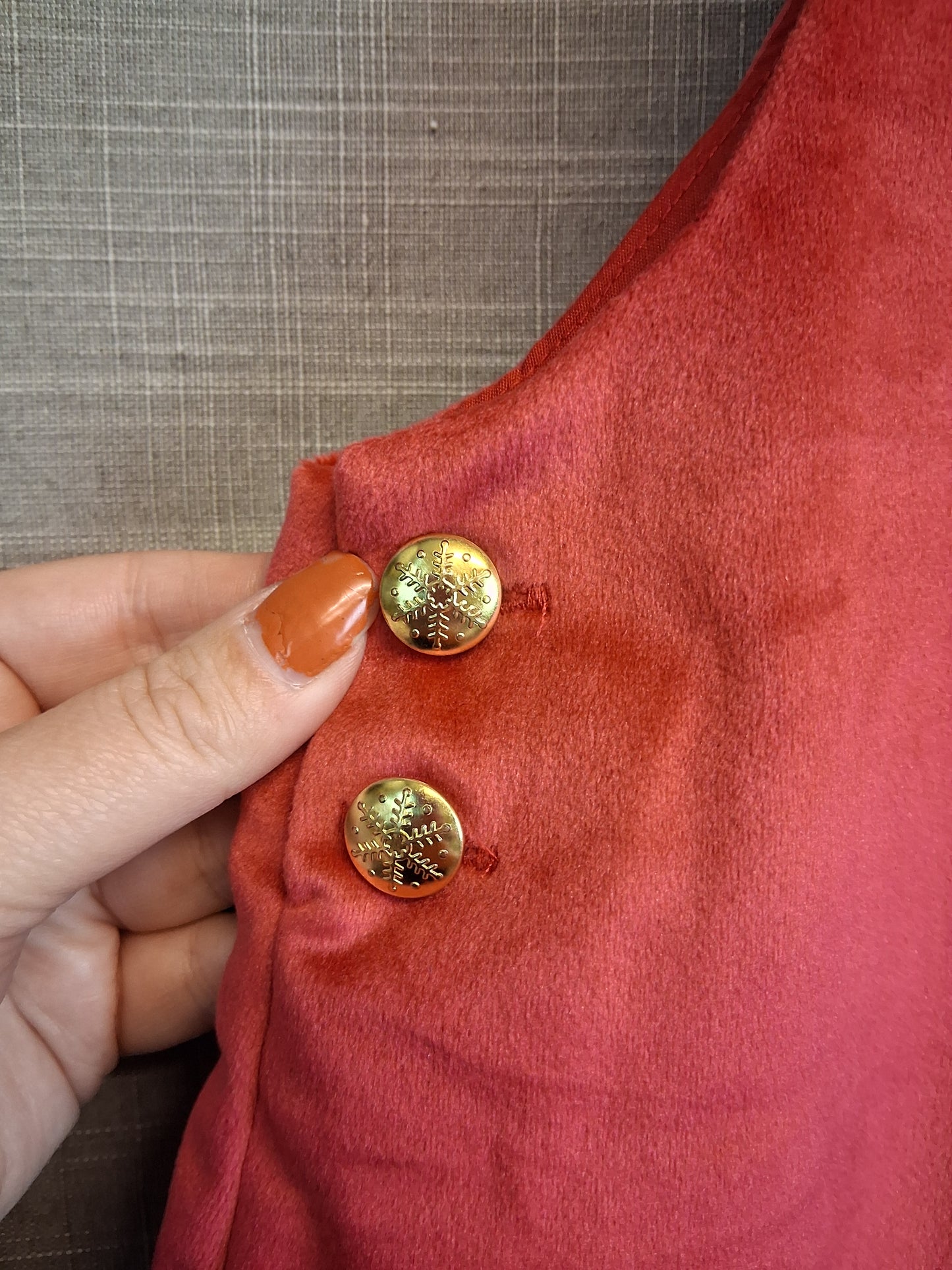 Tahari Girls Velour Red Pinafore Dress Age 6-7 Years