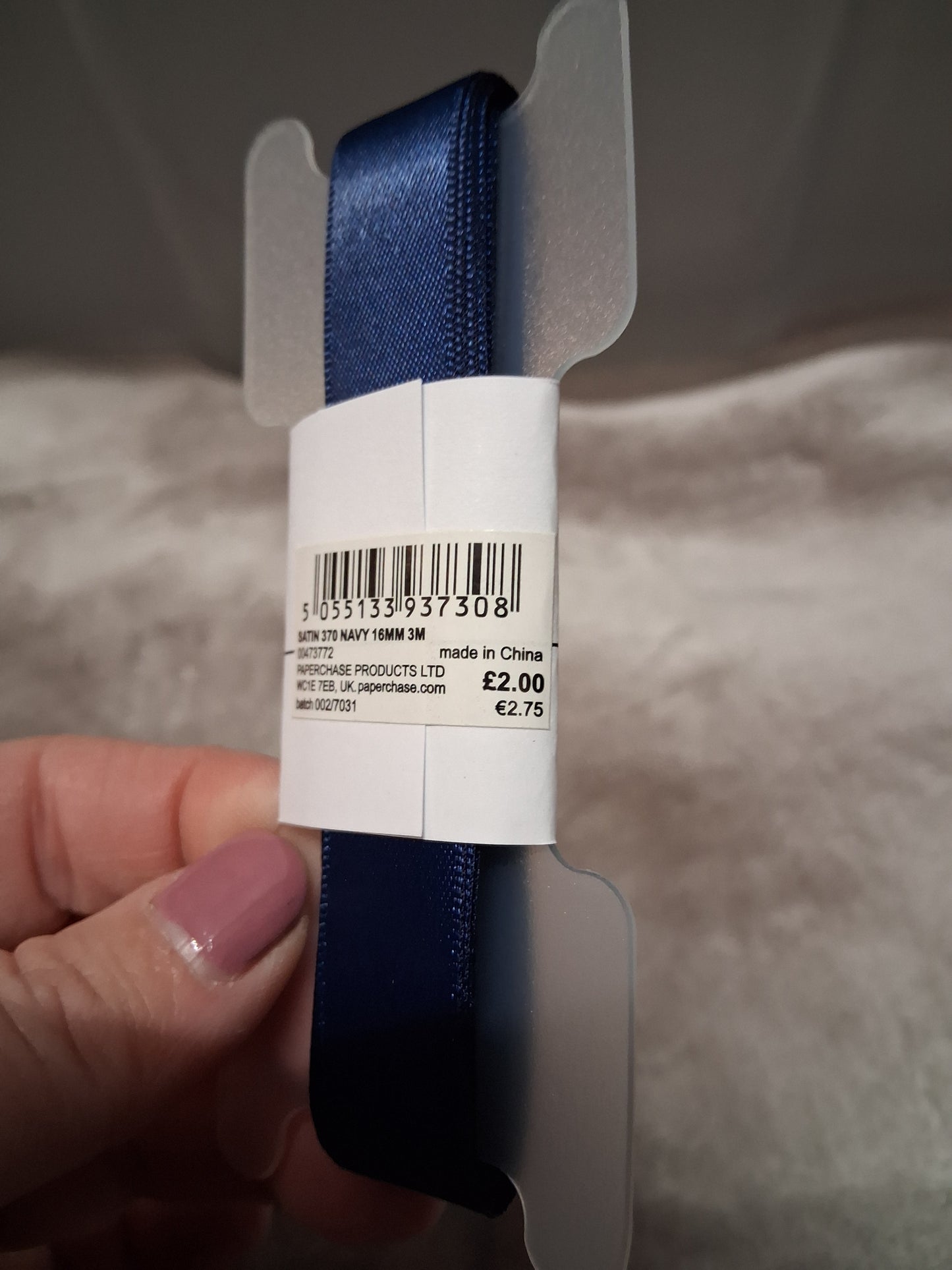 Paperchase Navy Ribbon 3 Metres New