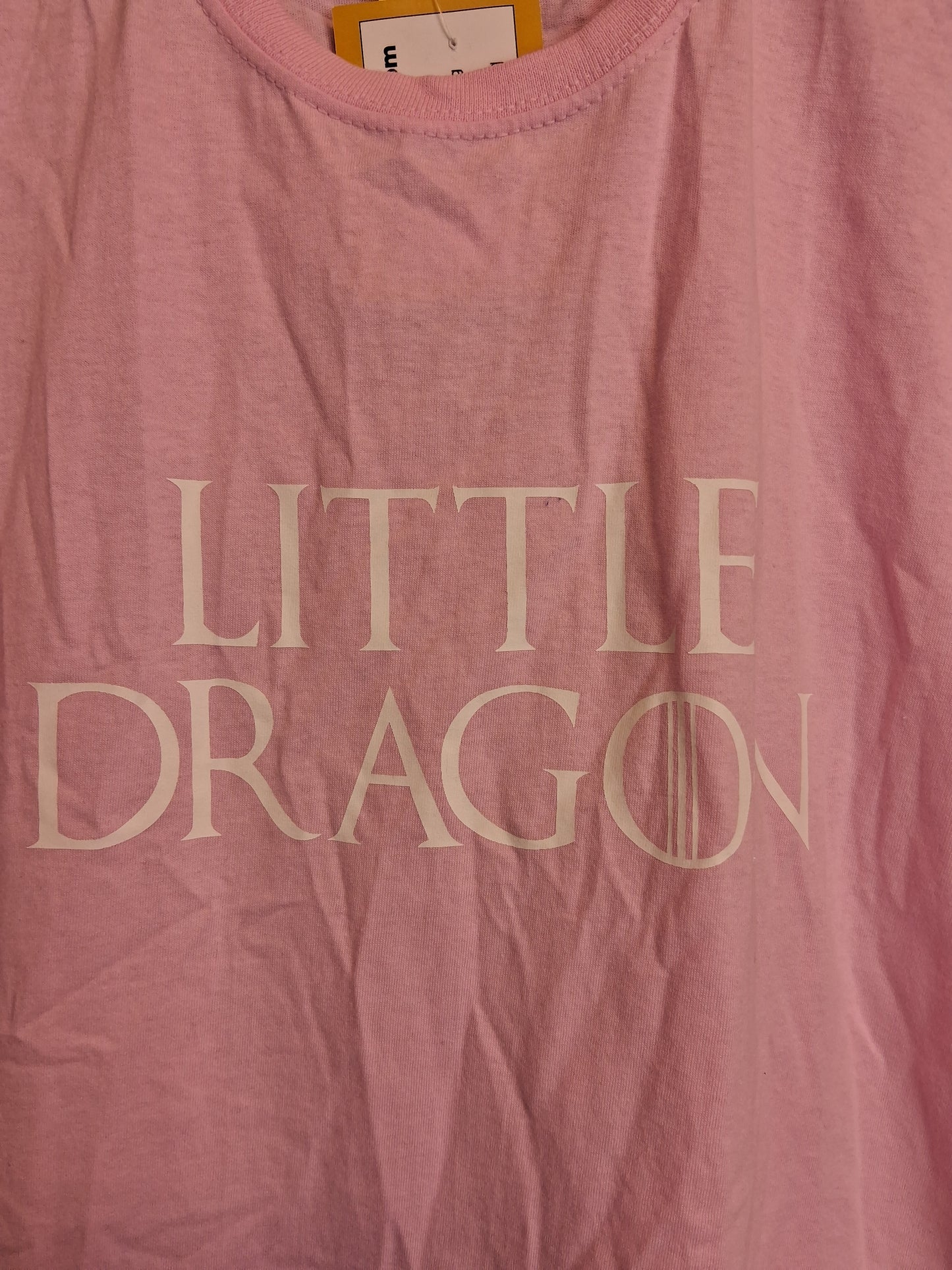 Fruit of the Loom 'Little Dragon' Pink T-Shirt Age 7-8 Years New