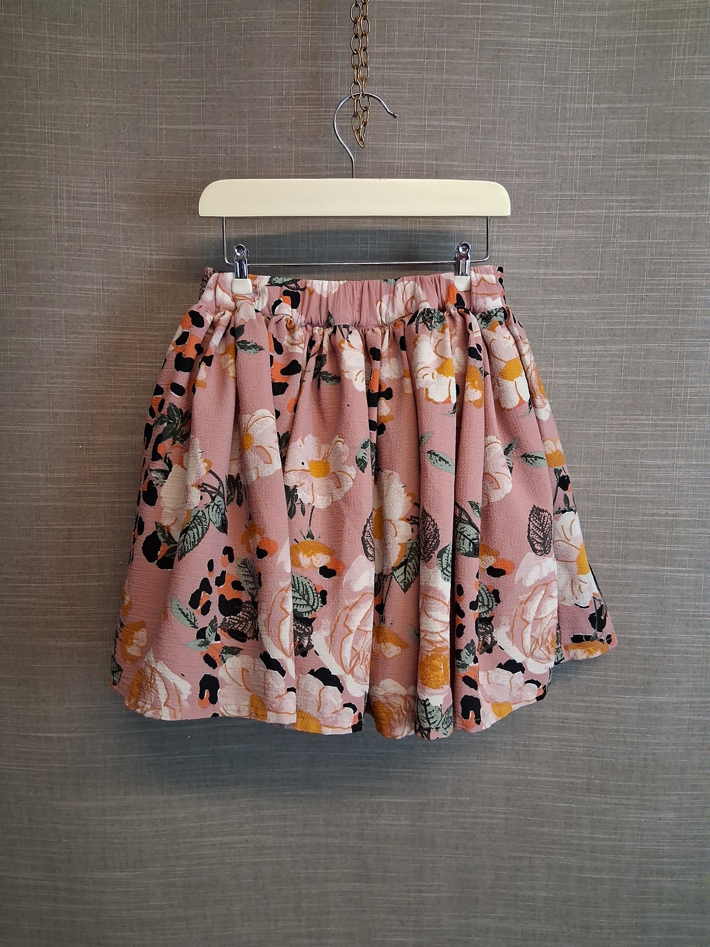 Angel & Rocket Pink Floral Skirt Age 7 Years Lined