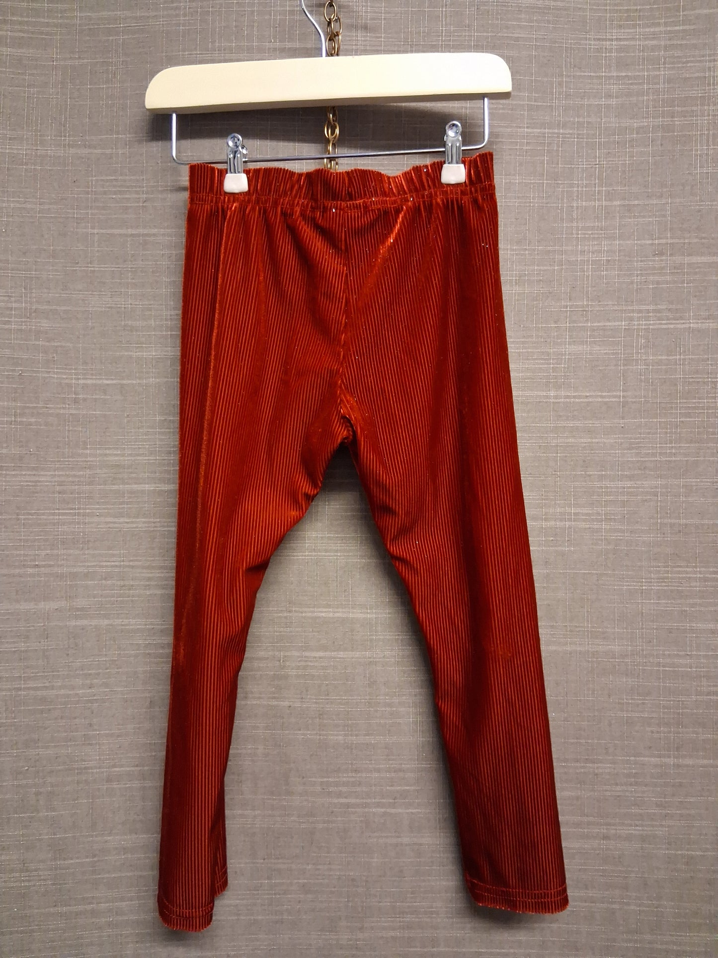 Next Girls Red Velour Leggings with Gold Sparkle Age 3 Years
