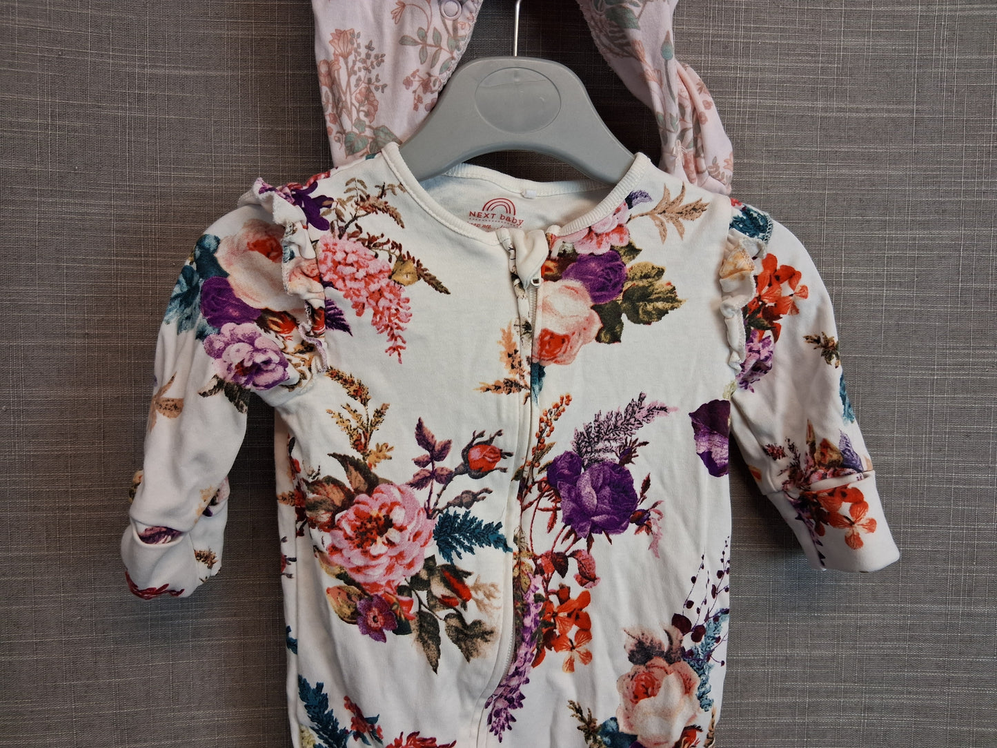 Next Girls Sleepsuits One Piece X2 Multicolour Floral Age 0-3 Months