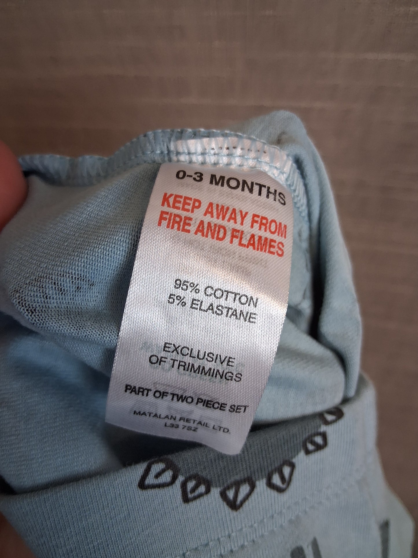 Matalan Boys Blue Jersey Dinosaur Joggers Age 0-3 Months