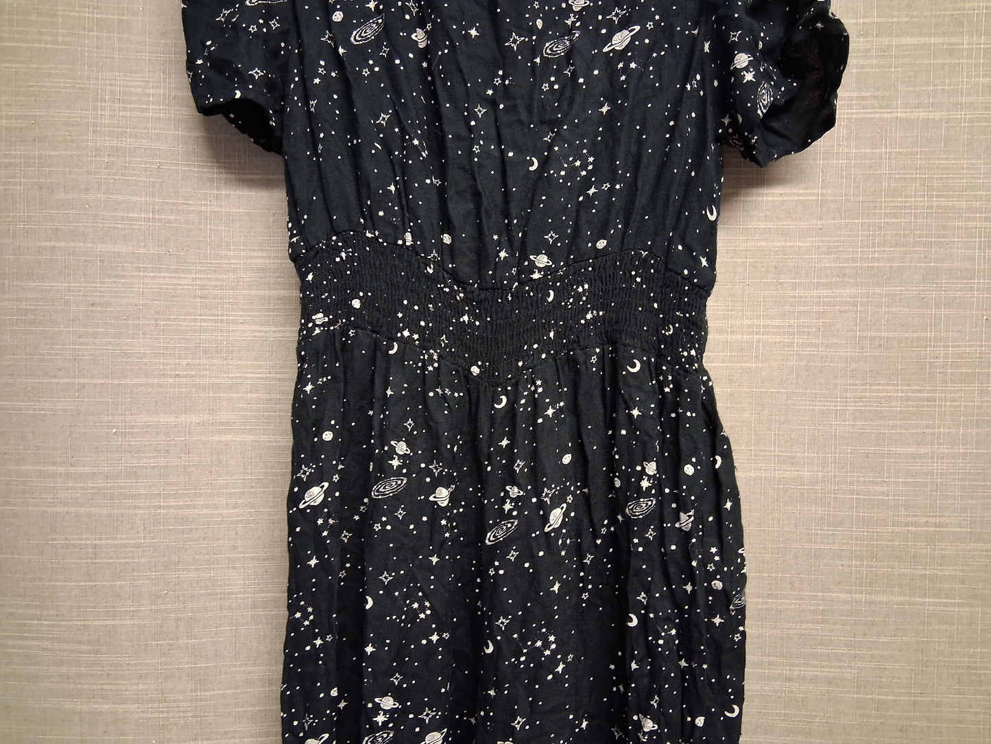 Marks & Spencer Girls Black Space Theme Short Sleeve Jumpsuit Age 10-11 Years
