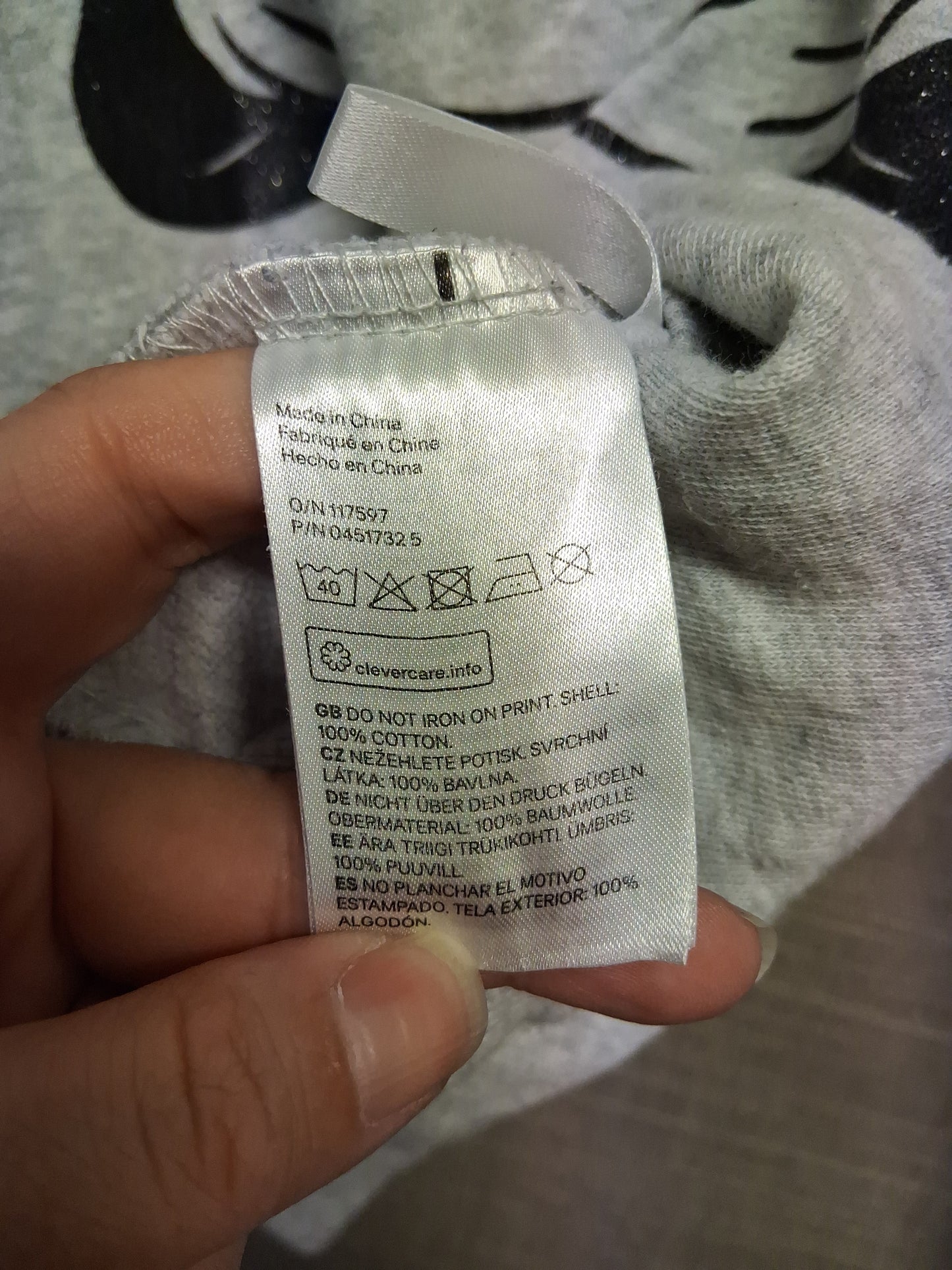 H&M Disney Girls Mickey Mouse Grey Long Sleeve Sweater Age 14-15 years