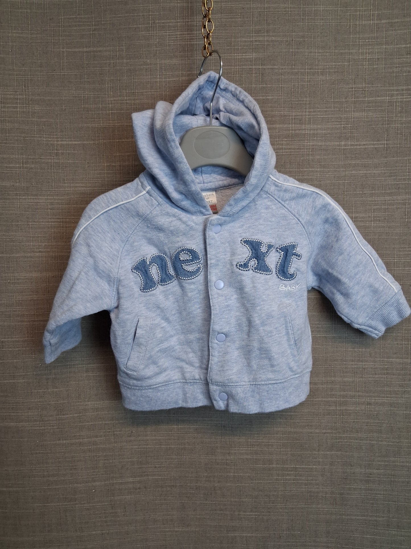 Next Boys Full Zip Hoodie Blue Age 3-6 Months