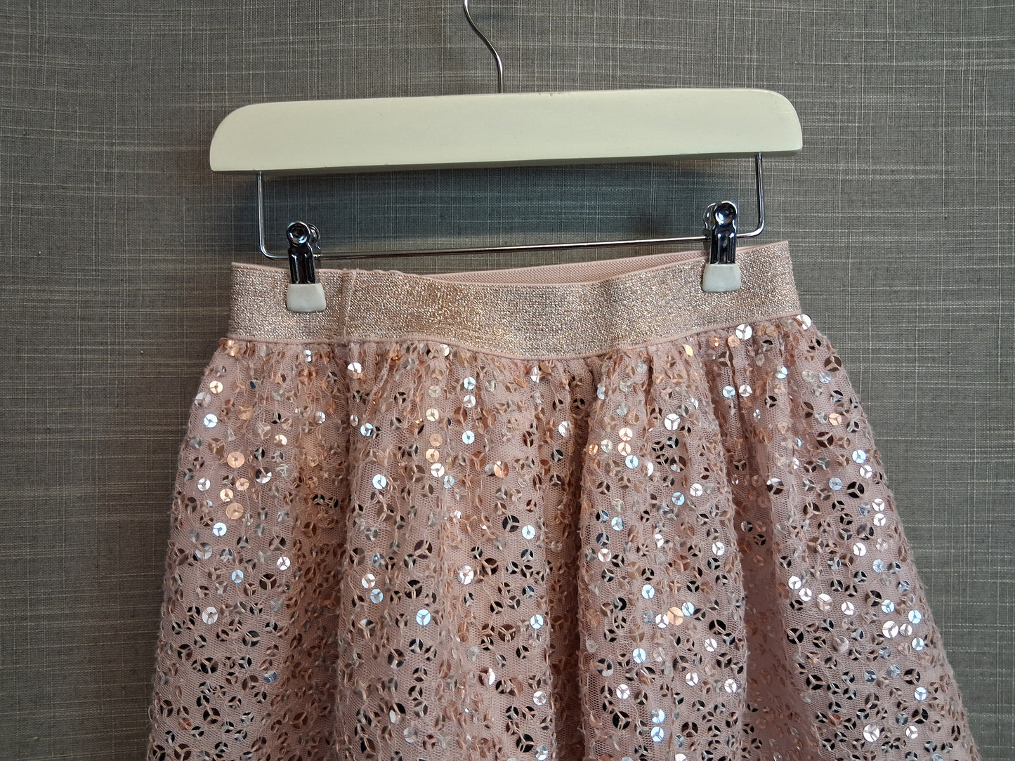 George Girls Sequin Skirt Rose Gold Age 3-4 Years