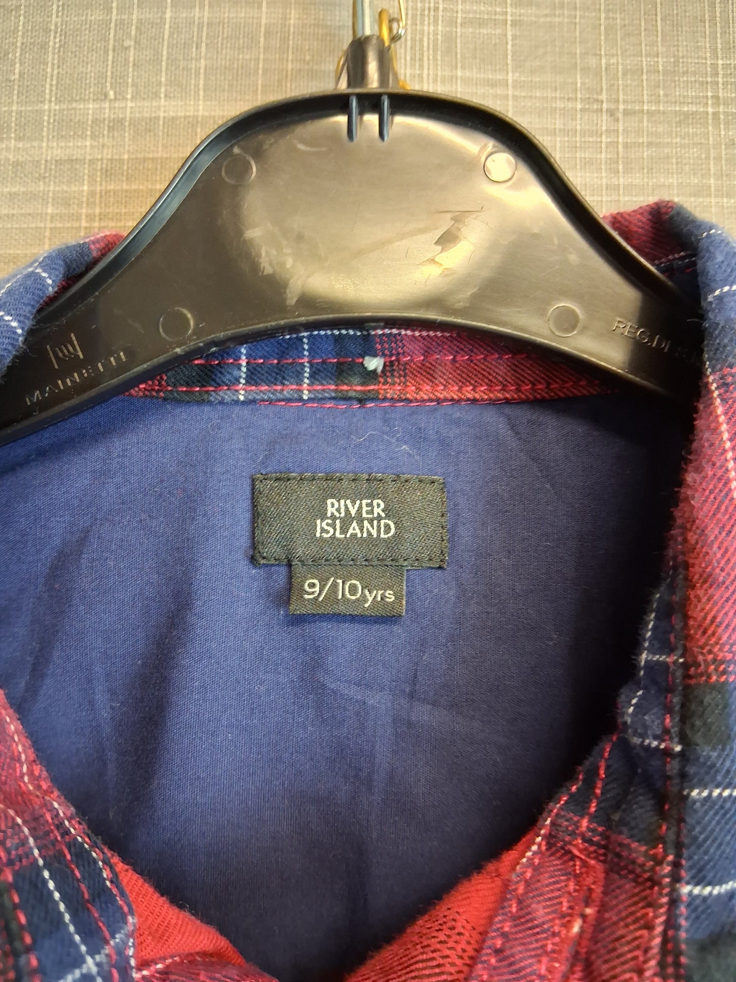 River Island Red Check Shirt Long Sleeve Age 9-10 Years