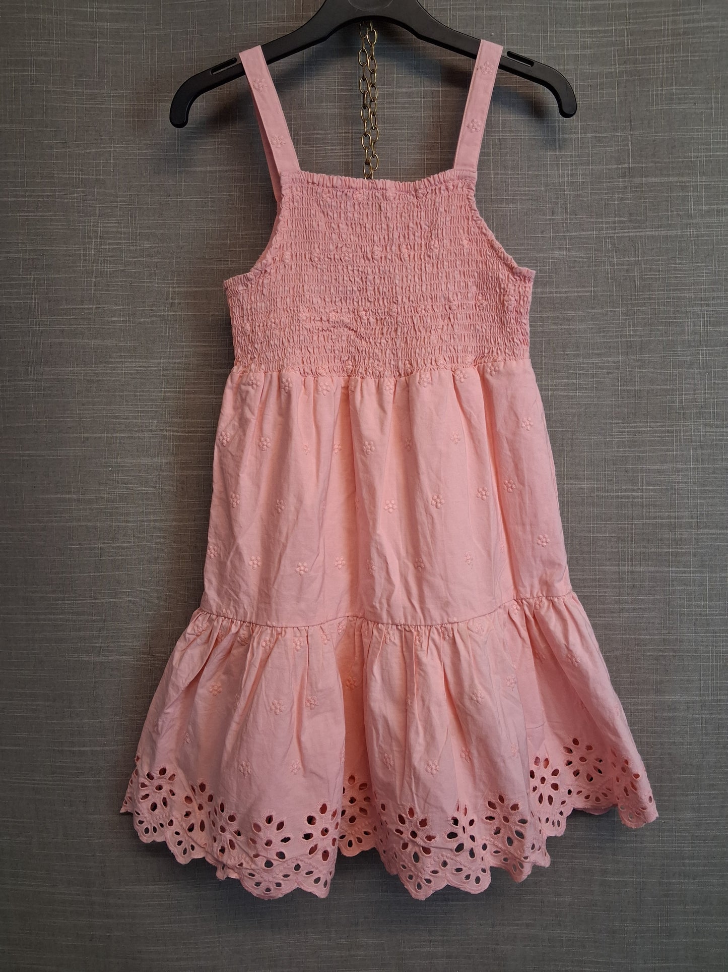 George Girls Pink Tiered Dress Cotton Age 8-9 Years
