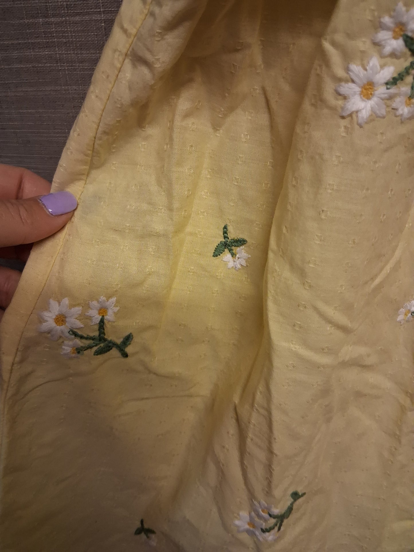 Next Girls Yellow Summer Sleeveless Floral Embroidered Age 5-6 Years