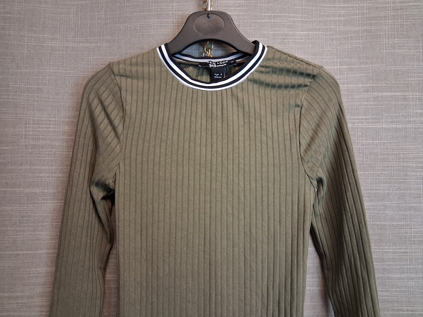New Look Girls Long Sleeve Khaki T-Shirt Dress Age 9 Years