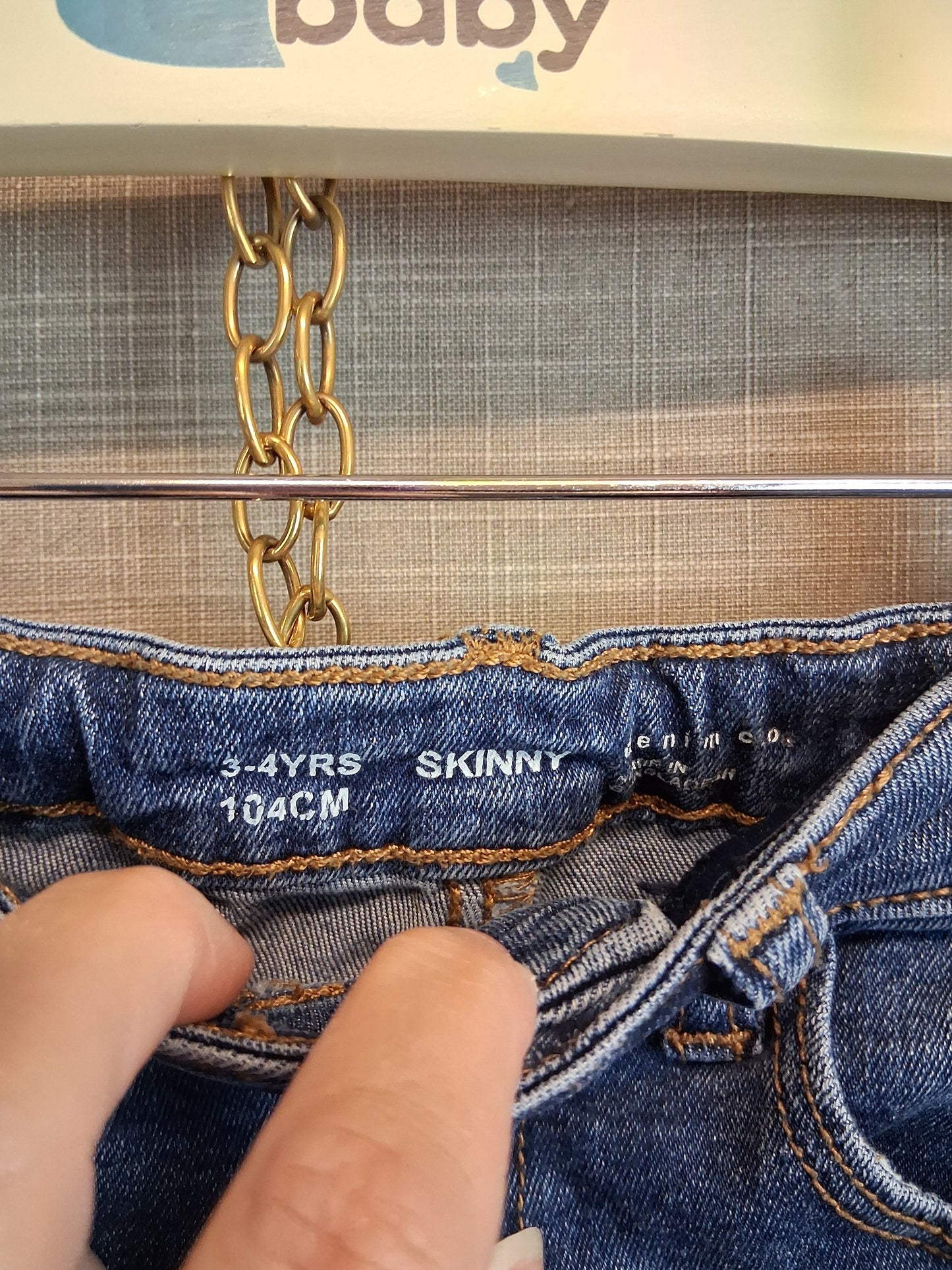 Primark Boys Skinny Blue Jeans Age 3-4 Years