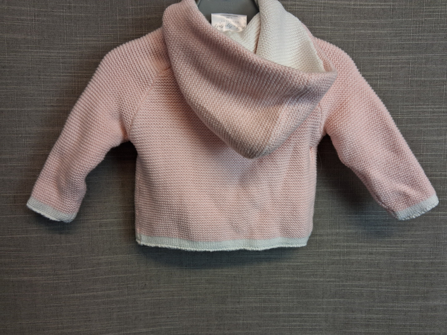 Rock Bye Baby Girls Pink Knitted Cardigan Knitted with Hood Age 0-3 months