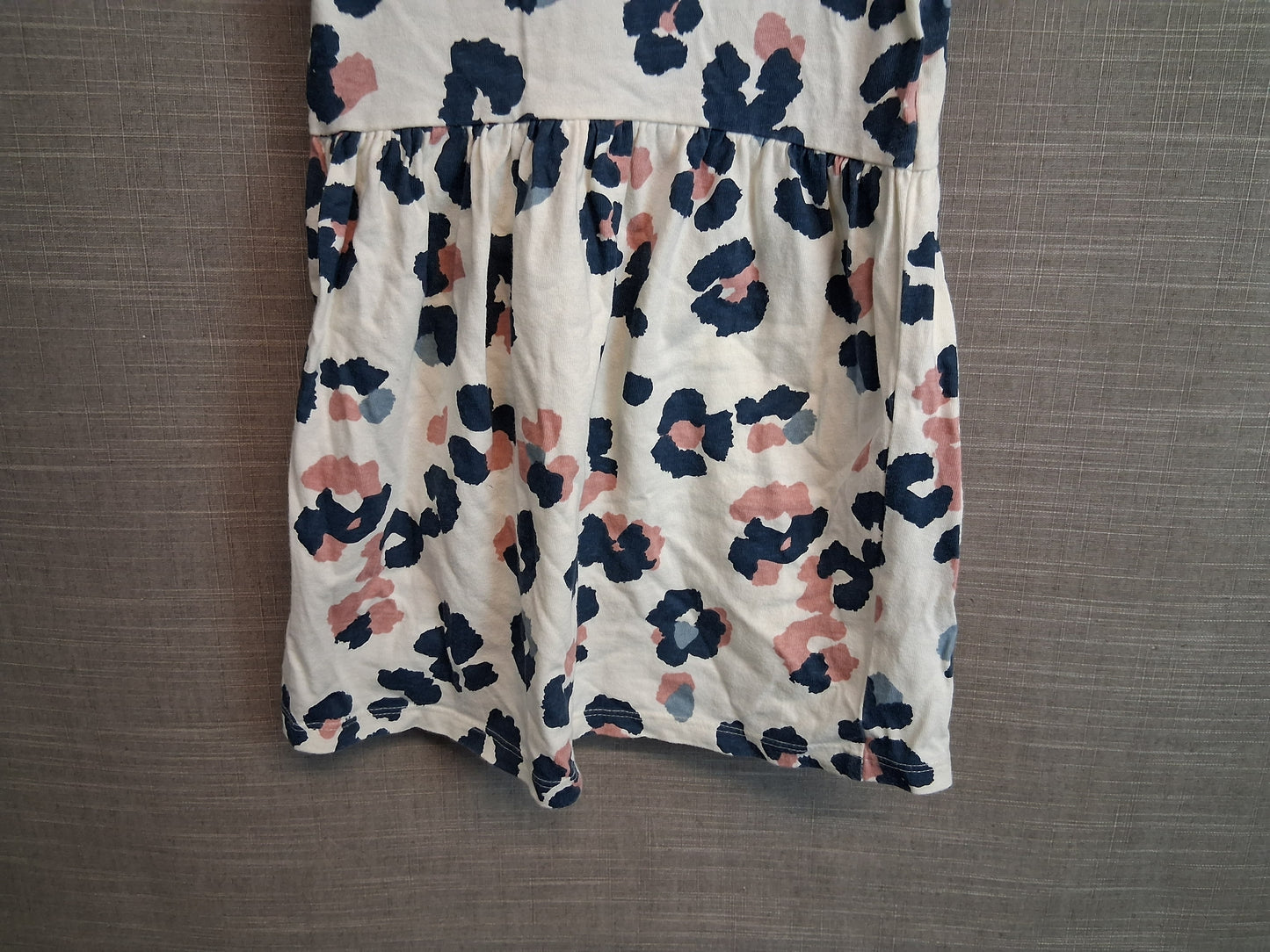 Nutmeg Jersey T-Shirt Dress Age 3-4 Years Beige Animal Print Short Sleeve