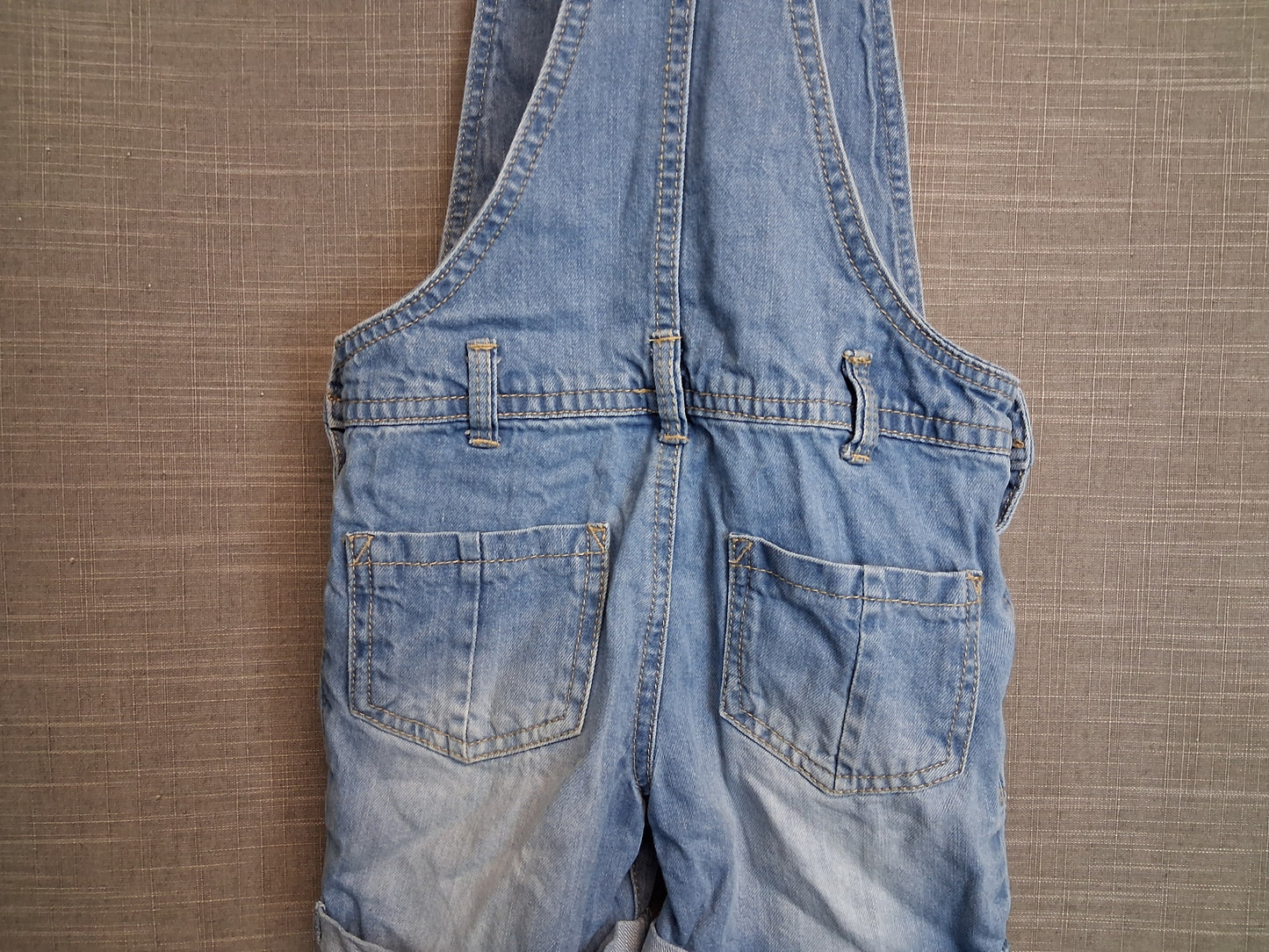 Nutmeg Girls Blue Denim Dungaree Shorts Age 3-4 Years