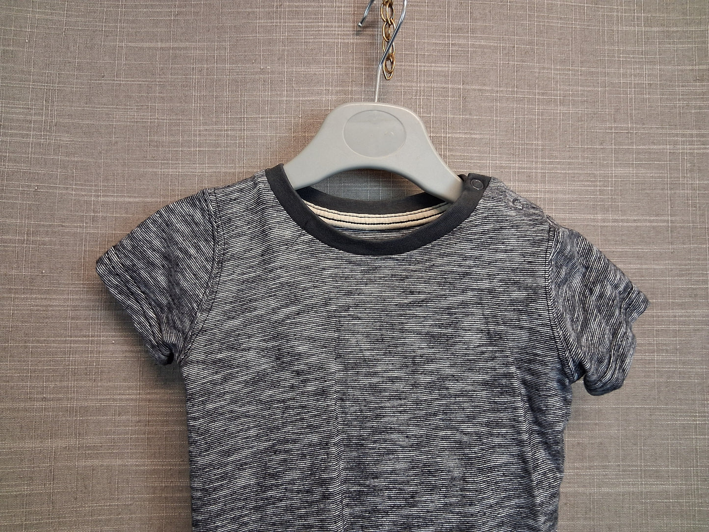 Nutmeg Boys Grey Striped T-Shirt Age 9-12 Months