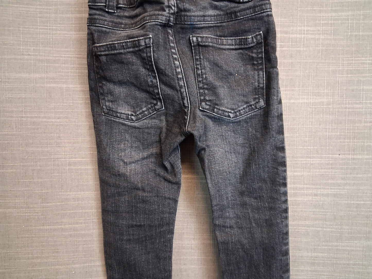 F&F Boys Black Denim Jeans Age 18-24 Months Adjustable Waist