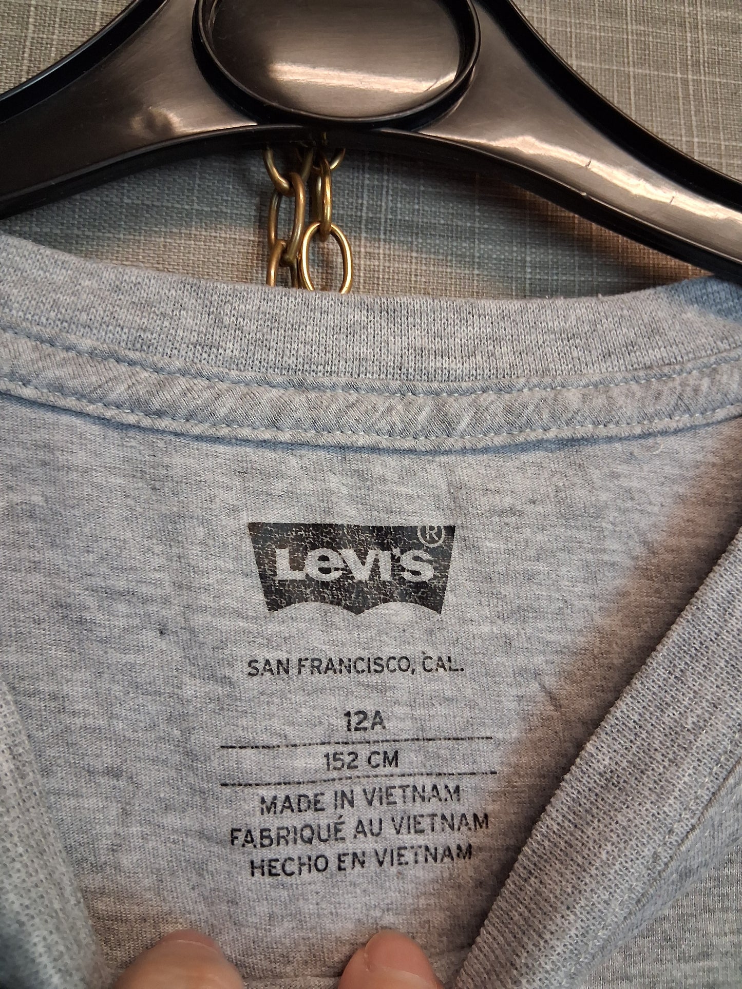 Levi's Boys T-Shirt Grey Graphic Print Age 12 Years
