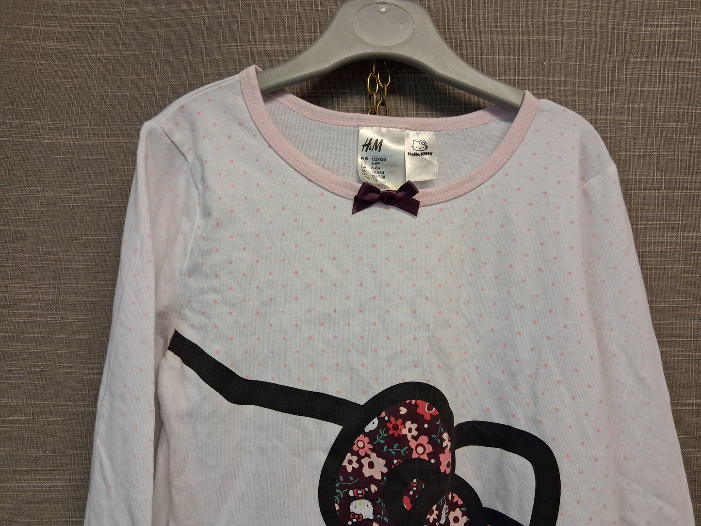 H&M Hello Kitty Long Sleeve Jersey Top T-Shirt Age 6-8 Years