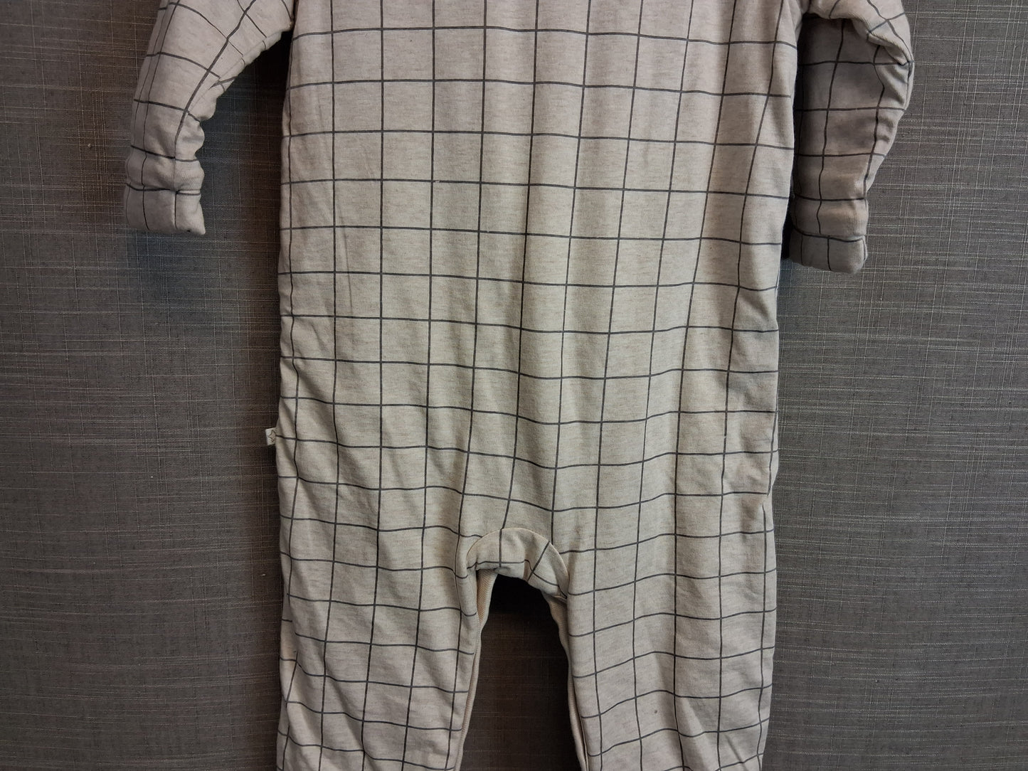 Next Boys Padded Sleepsuit Romper Cream Check Age 12-18 Months New