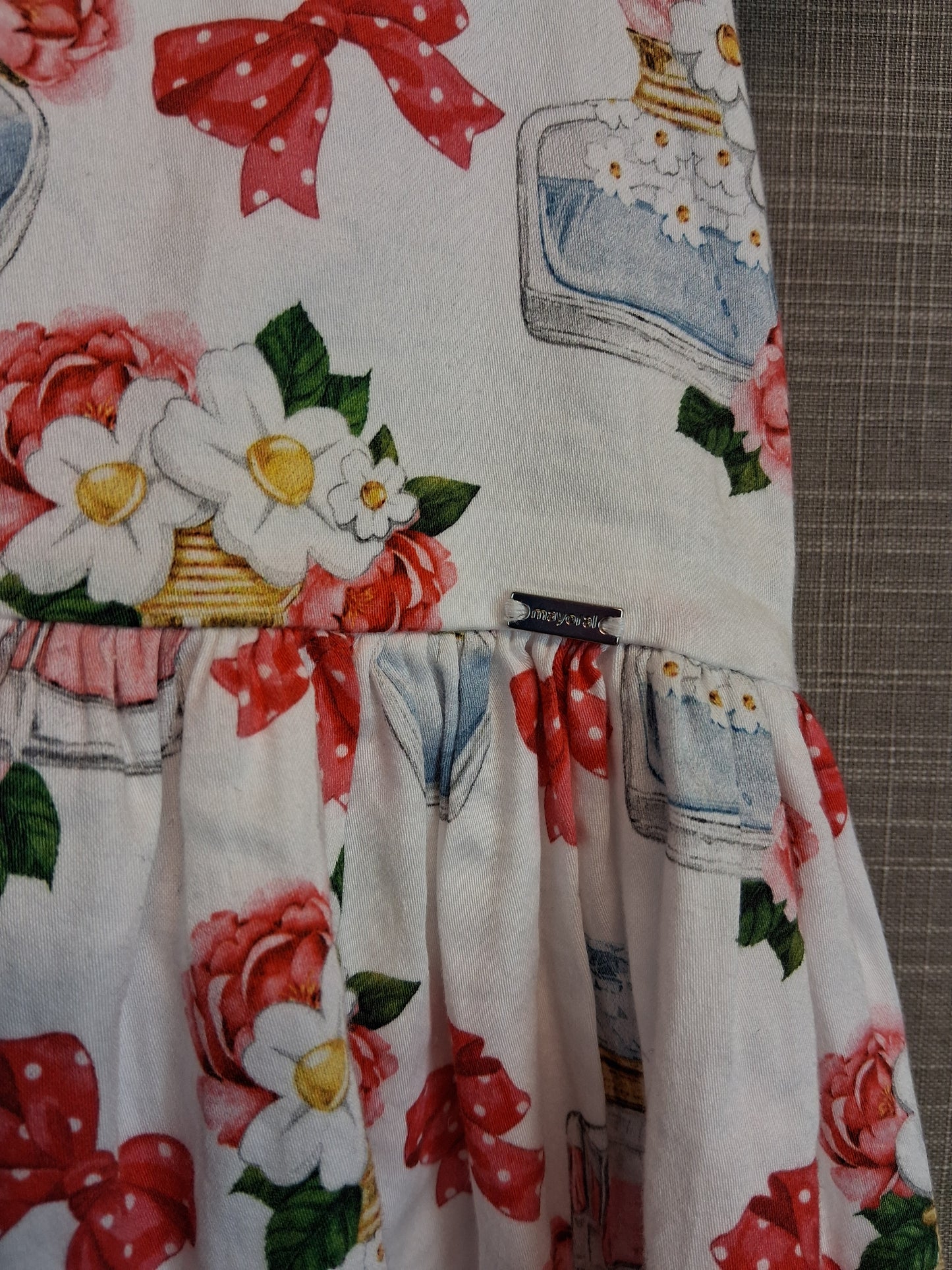 Mayoral Girls Floral Perfume Dress Age 3 Years White Multi