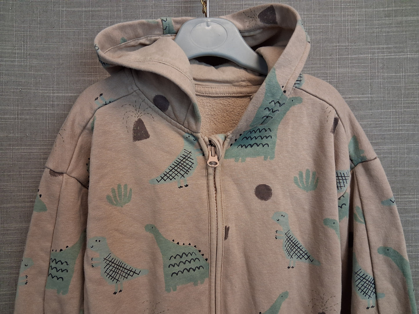 George Boys Brown Full Zip Hoodie Dinosaur Theme Age 12-18 Months