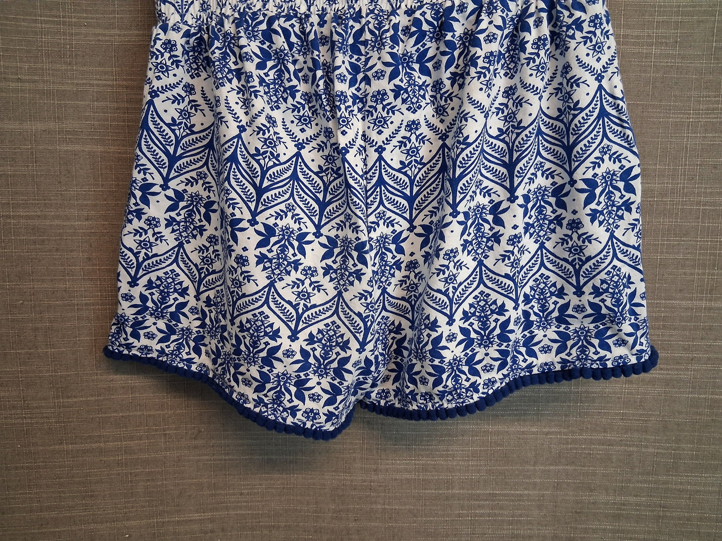 TU Girls Blue Paisley Print Jersey Shorts Age 8 Years