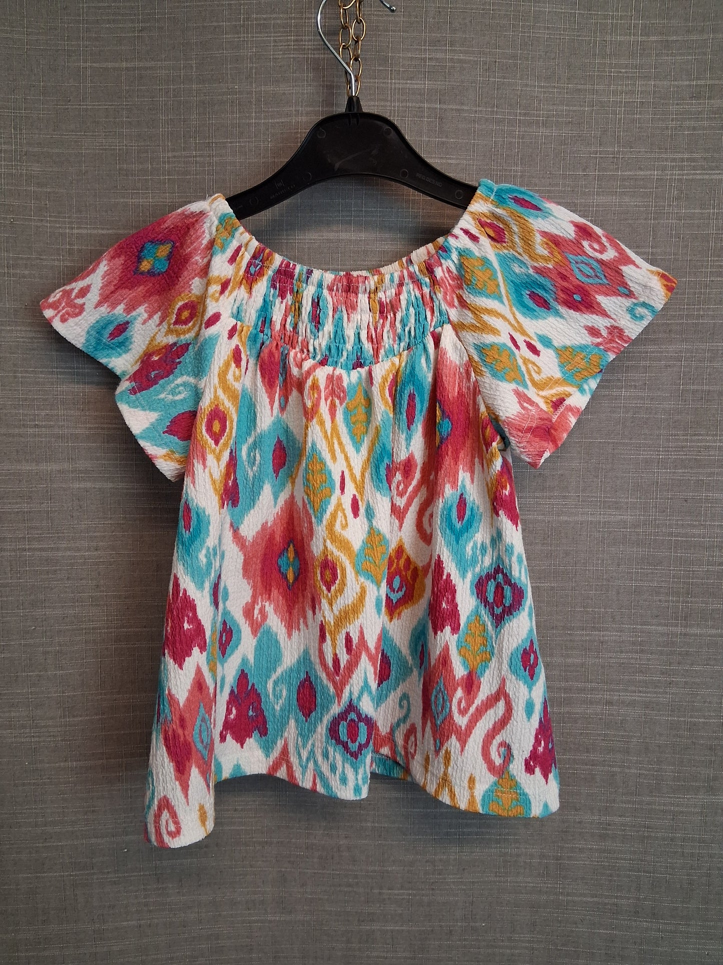 Matalan Girls Multicolour Tribal Print Short Sleeve Top Age 3-4 Years