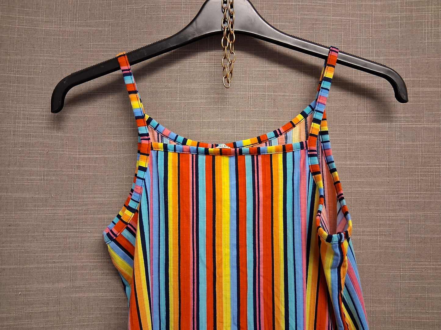 Matalan Girls Vest Tank Top Multicolour Striped Tie Front Age 16 Years