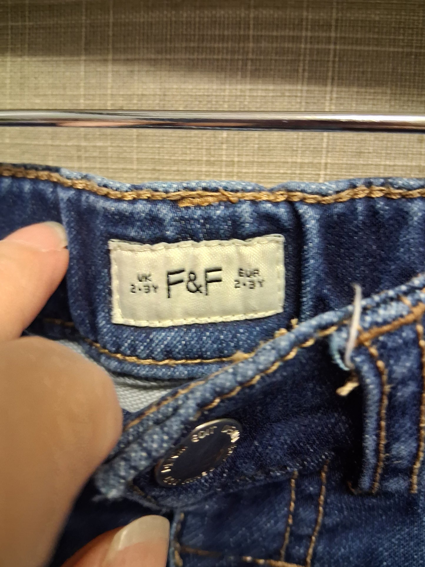 F&F Boys Dark Blue Skinny Jeans Age 2-3 Years