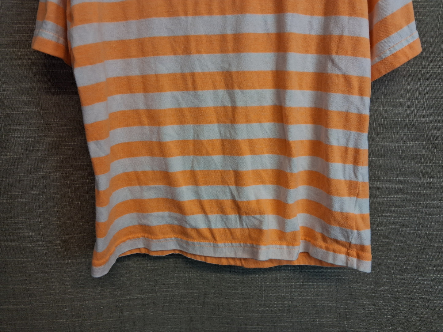 F&F Boys Orange White Striped T-Shirt Short Sleeve Age 4-5 Years