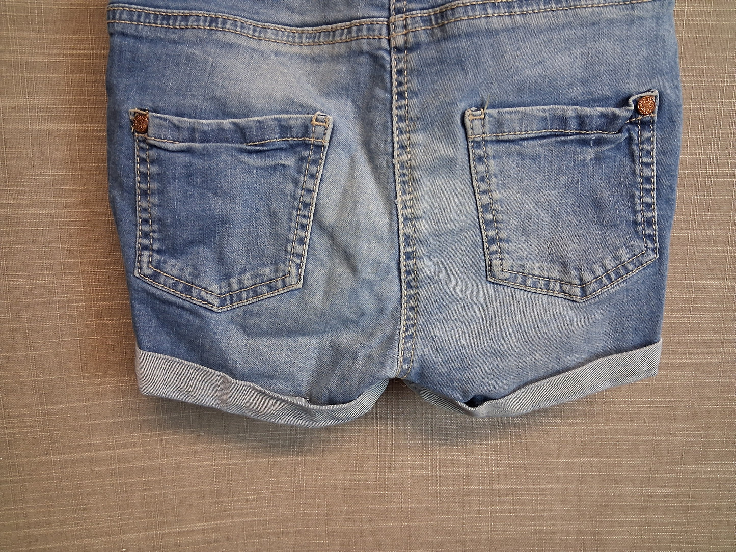 Nutmeg Girls Blue Denim High Waist Shorts Age 8-9 Years