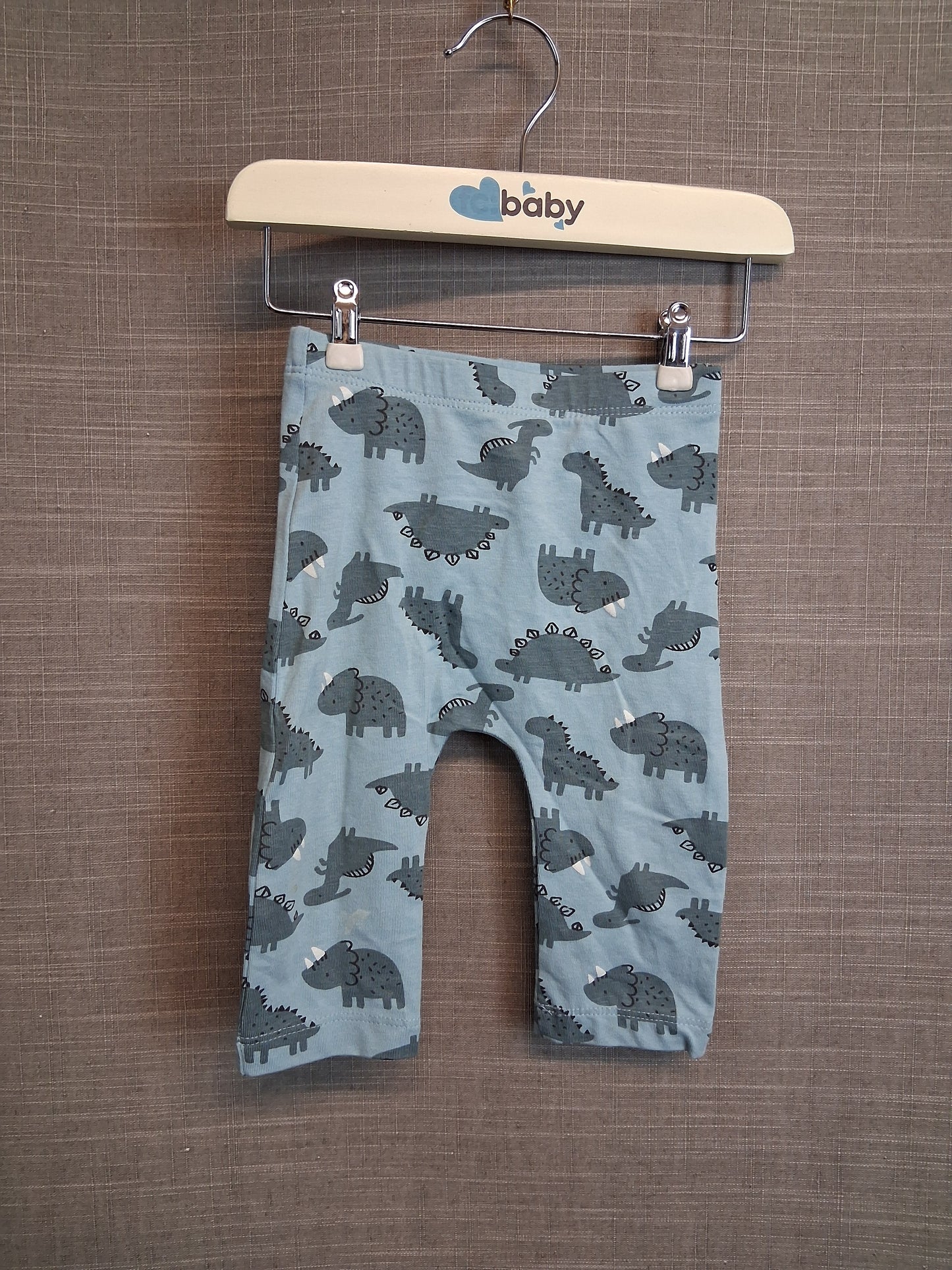 Matalan Boys Blue Jersey Dinosaur Joggers Age 0-3 Months