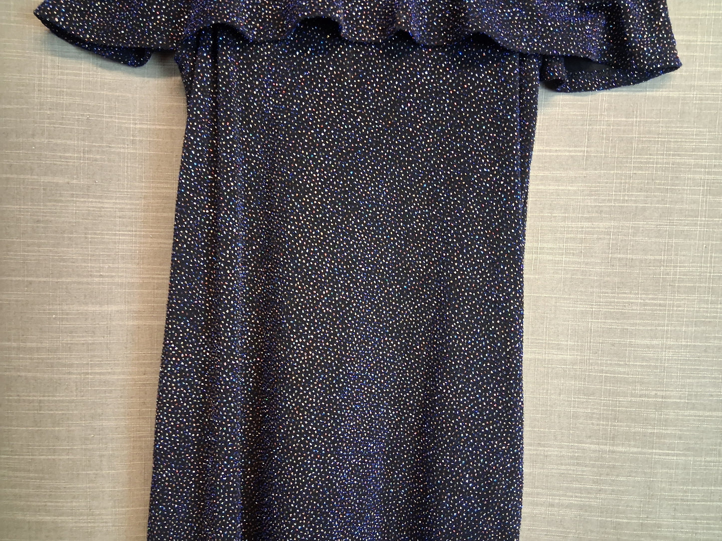 Primark Cold Shoulder Navy Sparkly Dress Age 10-11 years