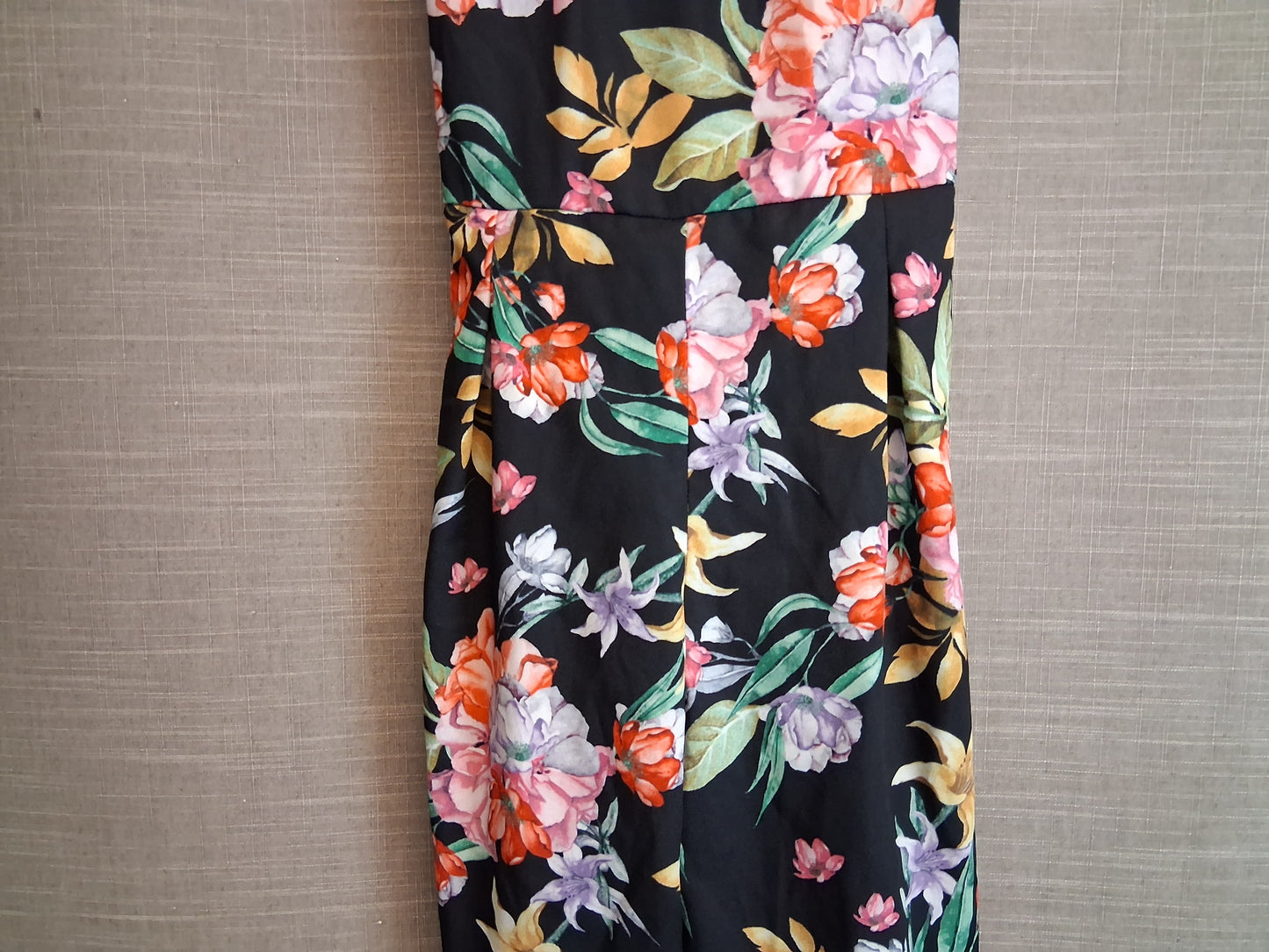 Next Girls Black Floral Jumpsuit Age 5 Years Tie Waist