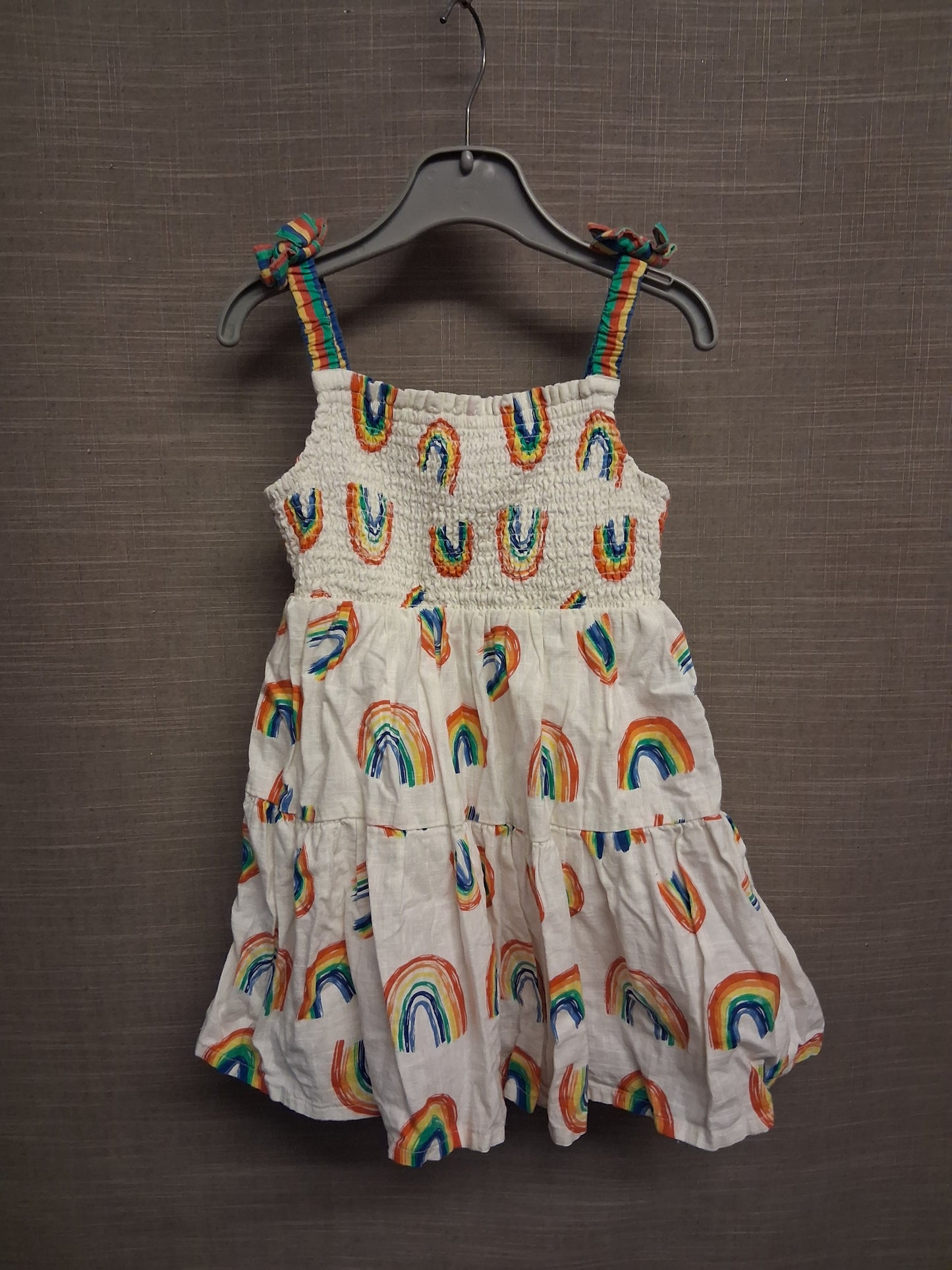 George Girls Rainbow Multicolour Tiered Dress Age 2-3 Years