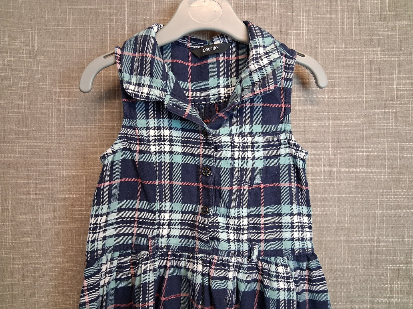 George Girls Check Multicolour Sleeveless Dress Age 3-4 Years