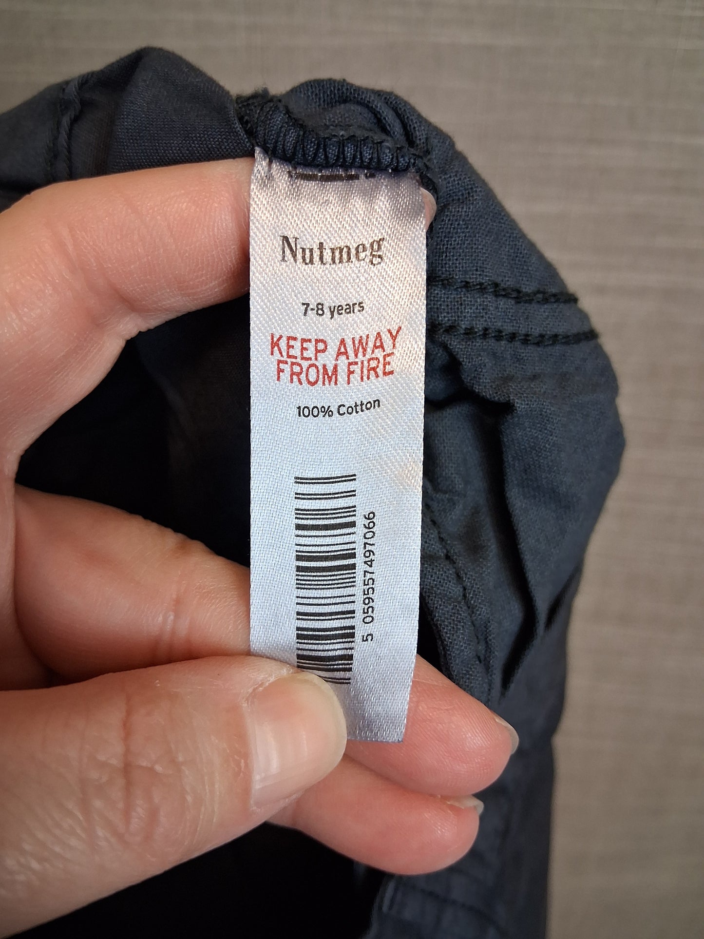 Nutmeg Boys Grey Chino Shorts Age 7-8 Years