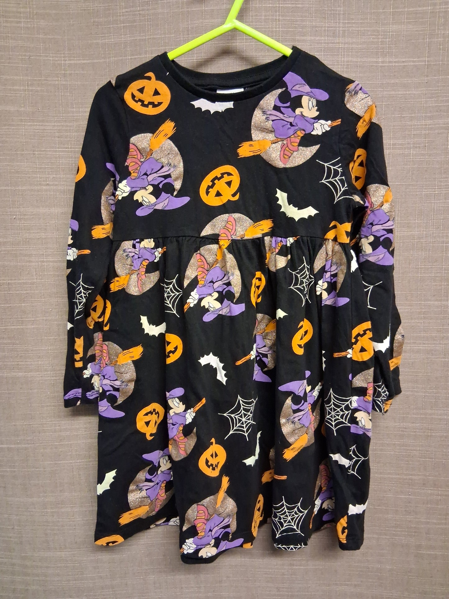 F&F Disney Halloween Theme Minnie Mouse Long Sleeve Jersey Dress Age 4-5 Years
