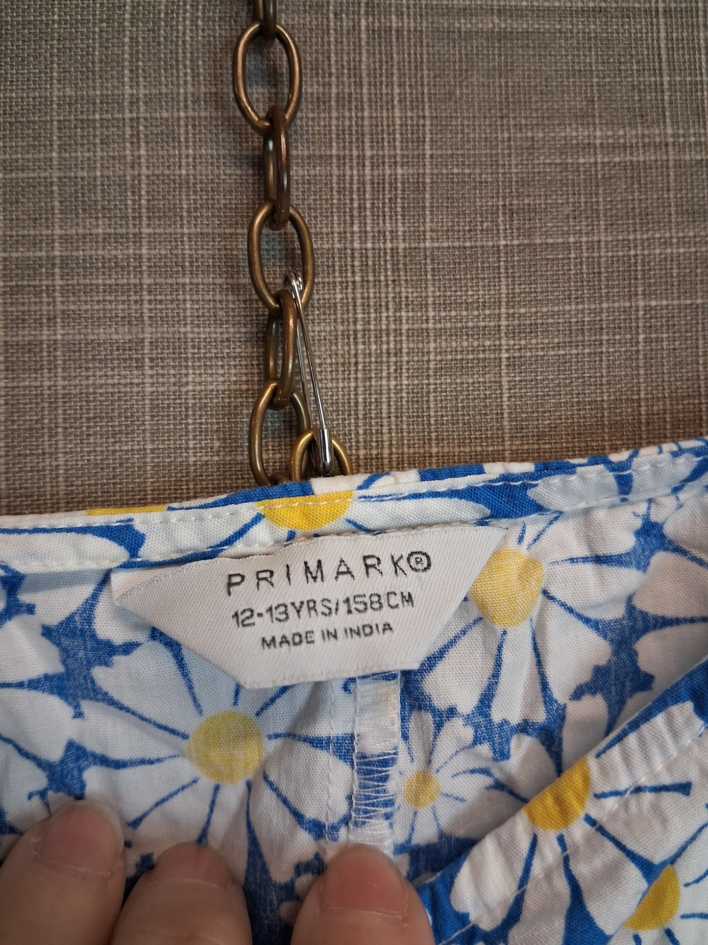Primark Girls Blue Foral Summer Dress Age 12-13 Years