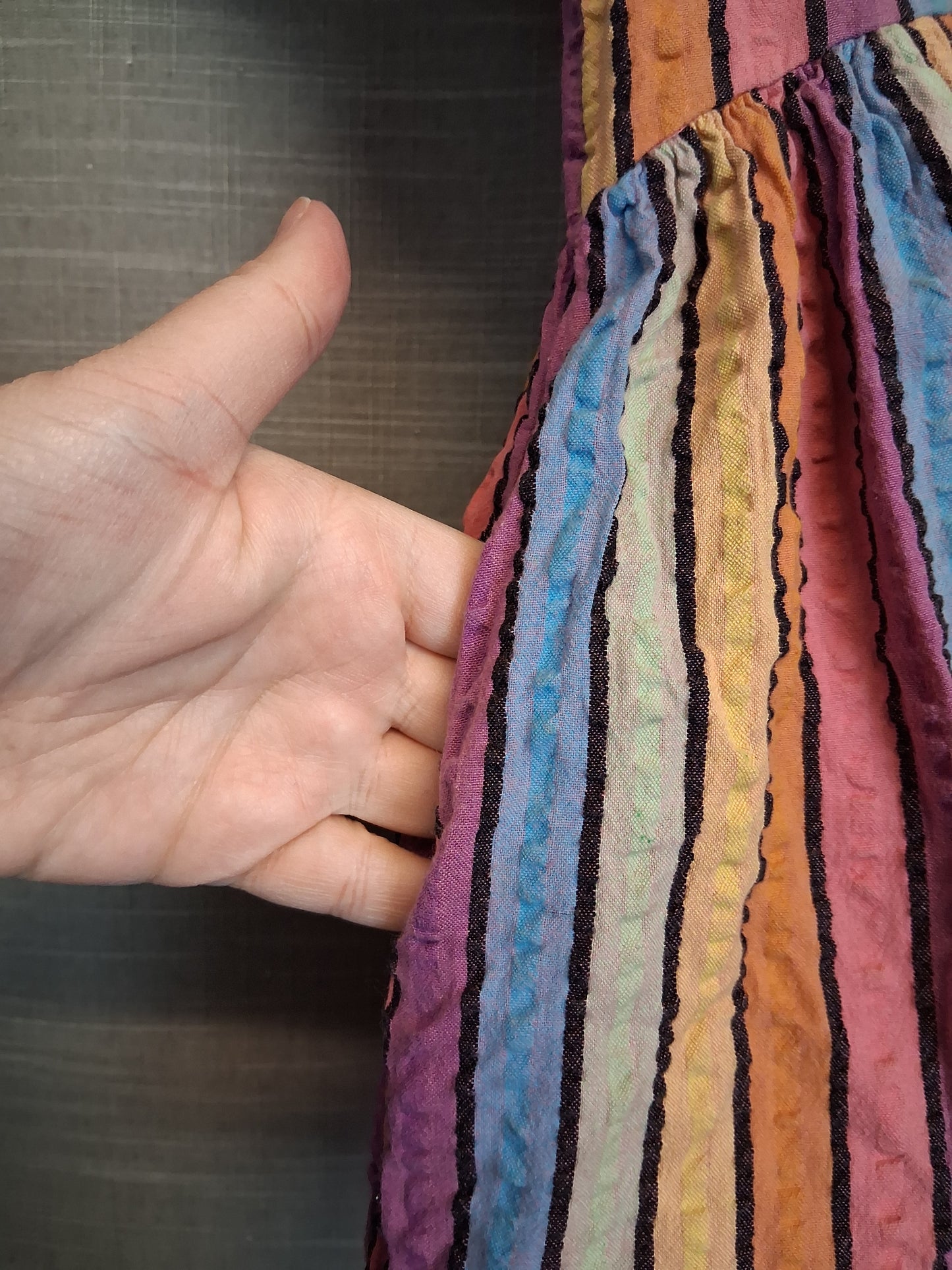 Next Girls Multicolour Striped Short Sleeve Dress Age 3 Years