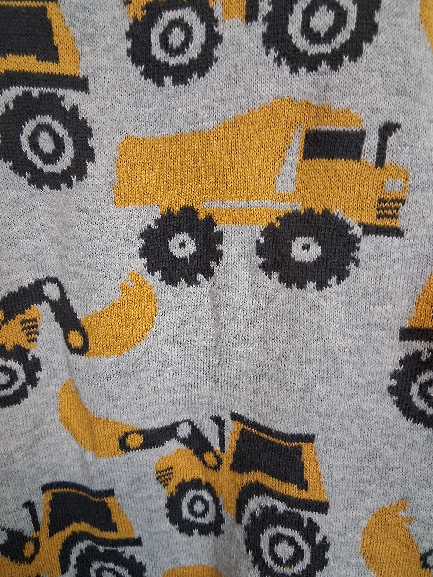 F&F Boys Knitted Jumper Construction Theme Grey Age 4-5 Years