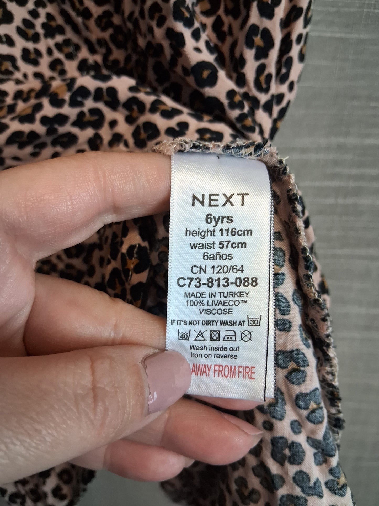 Next Girls Leopard Print Dress Age 6 Years