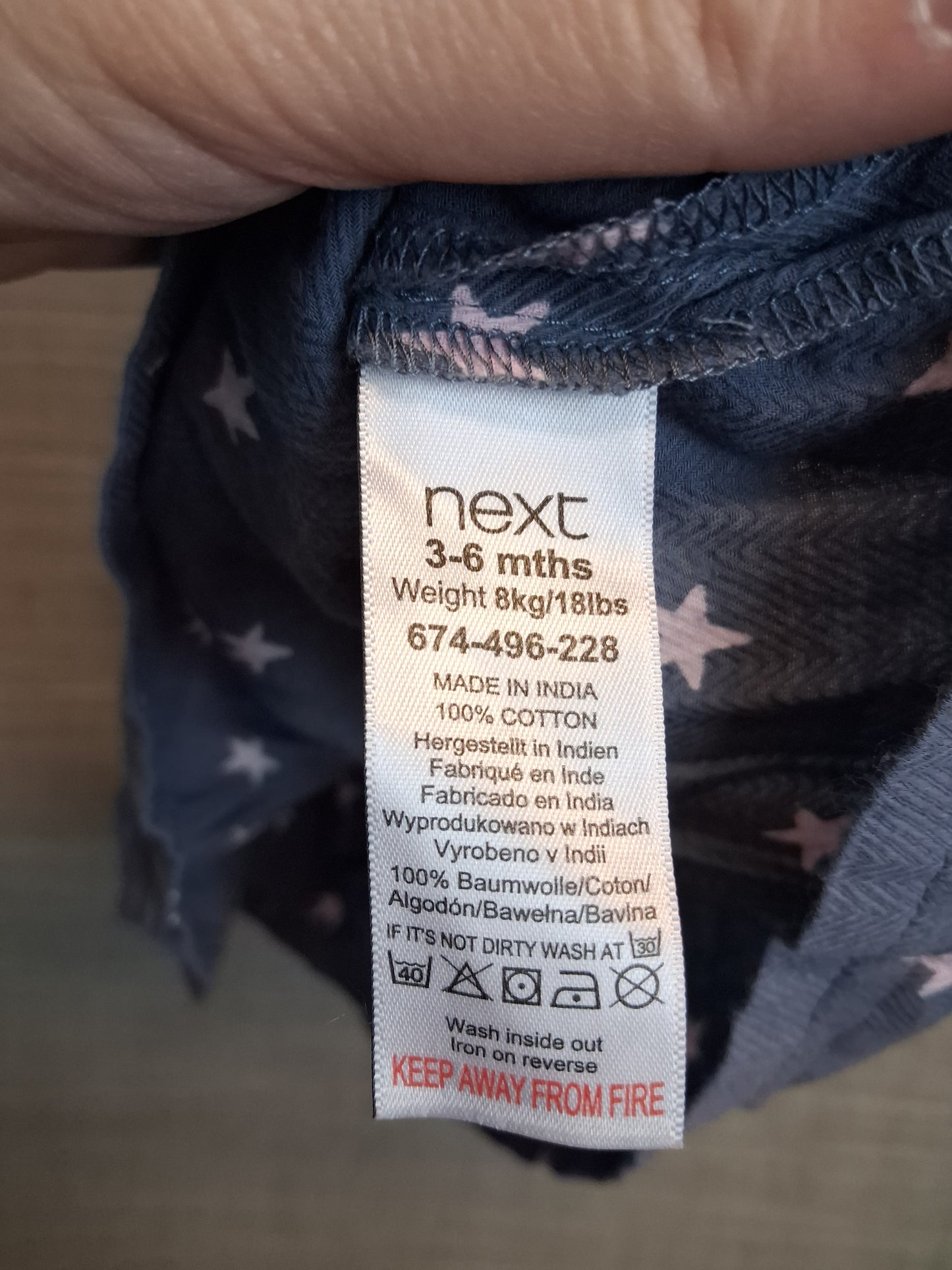 Next Girls Blue Star Print Blouse Age 3-6 Months