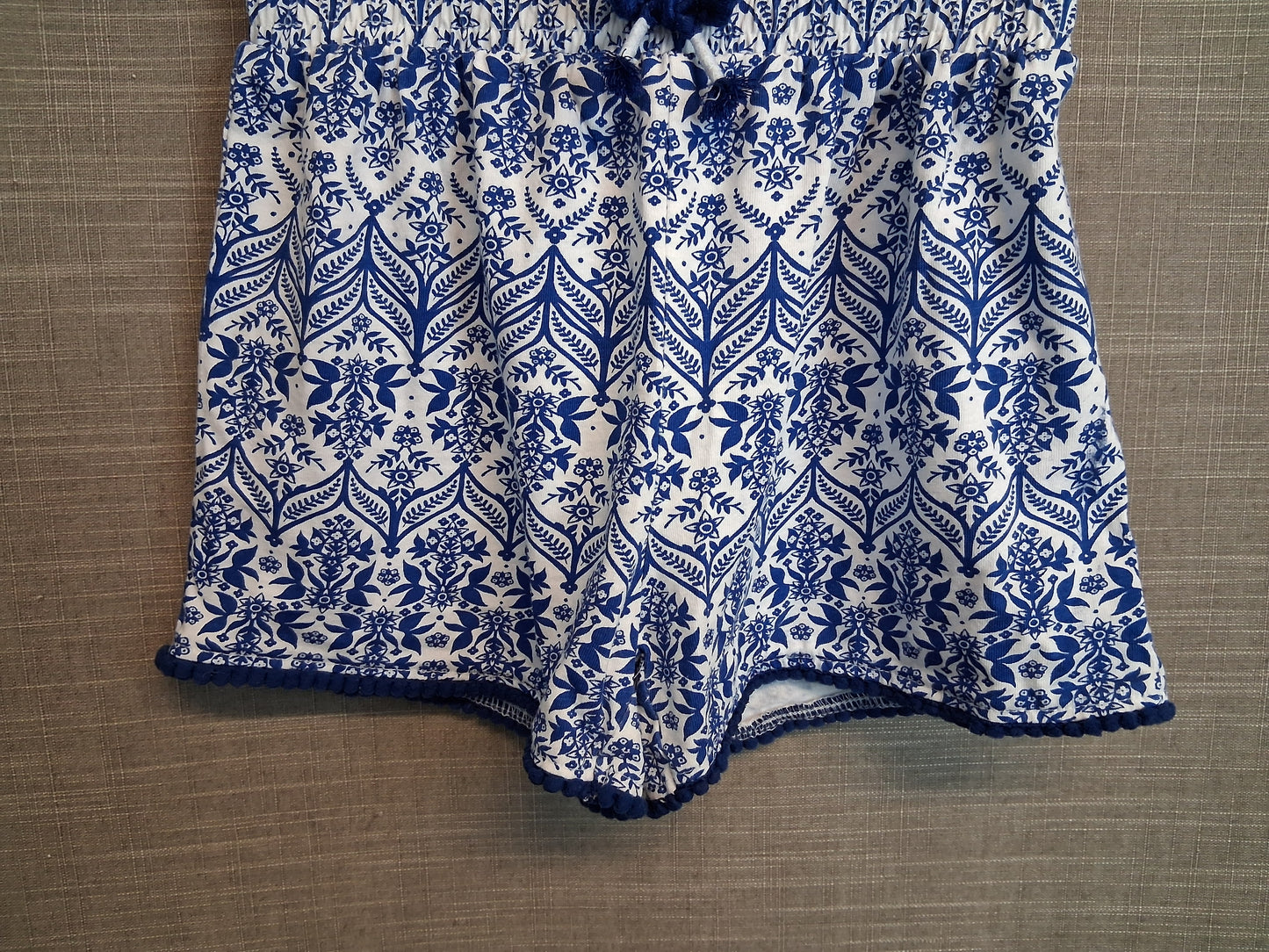TU Girls Blue Paisley Print Jersey Shorts Age 8 Years